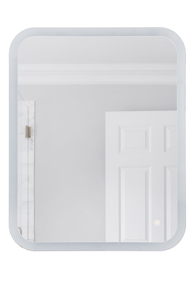 MIR111-W - Frameless,LED Mirror 1 Light 24" Wide Illuminated Mirror - White