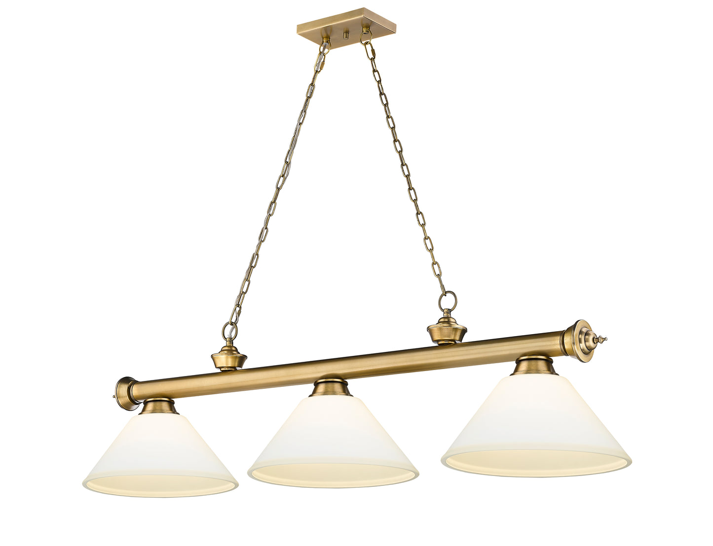 2306-3RB-AMO14 - Cordon 3 Light 57" Billiard - Rubbed Brass
