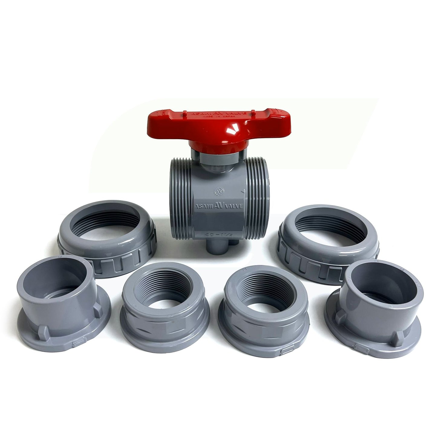 1609015 - 1-1/2" True Union In-line Ball Valve - CPVC, Socket/Threaded, EPDM Seal