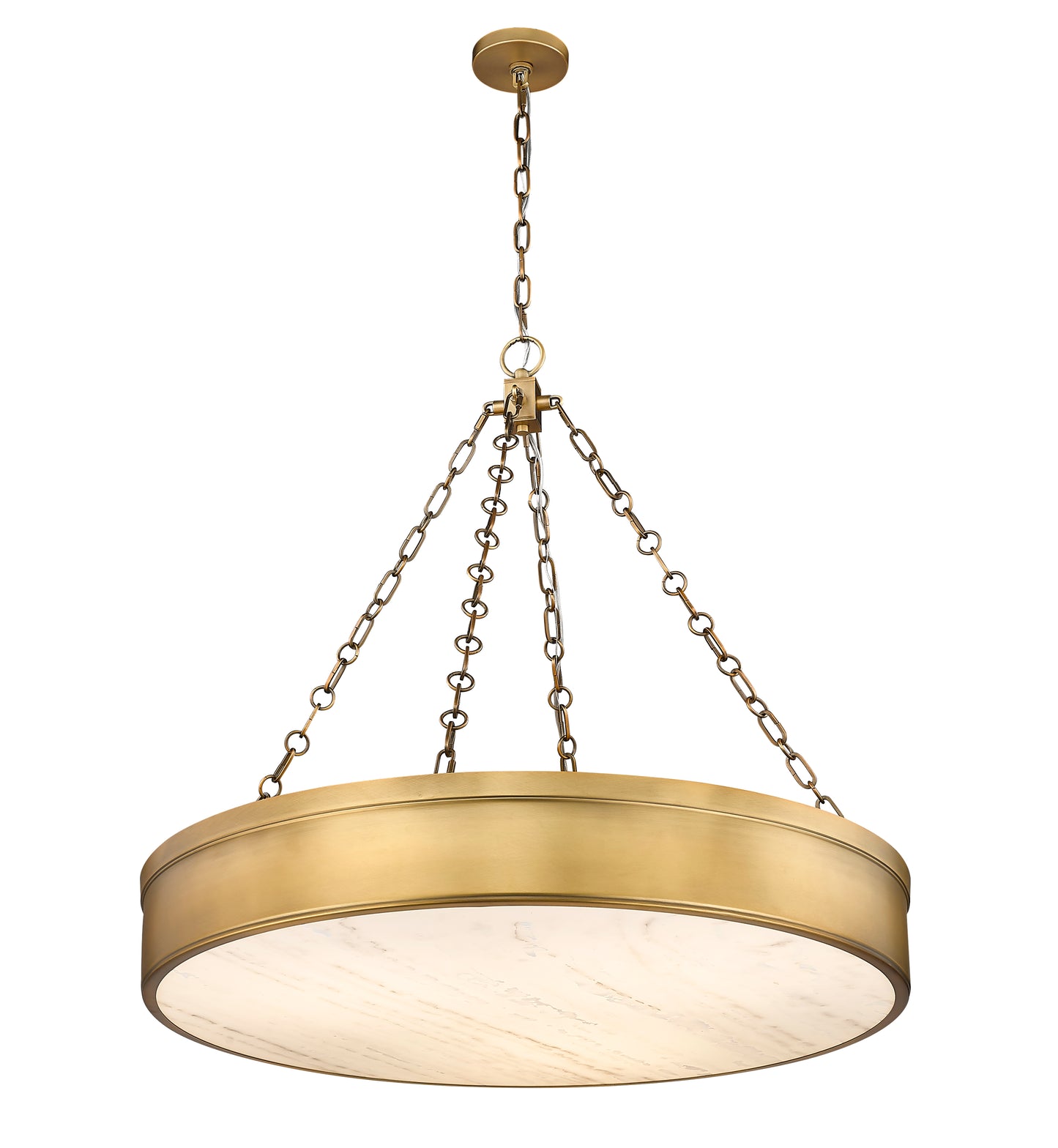 1944P33-RB-LED - Anders 3 Light 33" Chandelier - Rubbed Brass