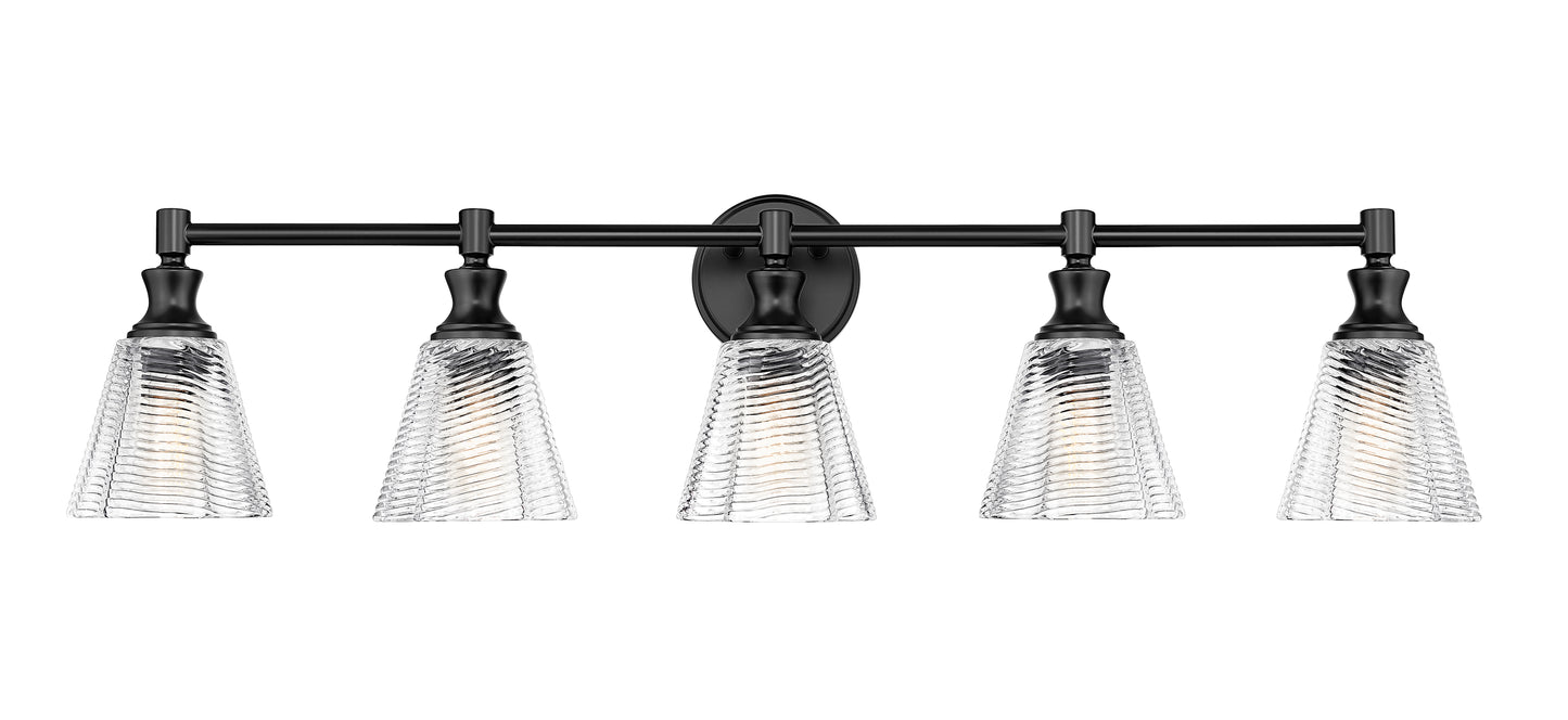 7704-5V-MB - Auden 5 Light 40" Vanity - Matte Black