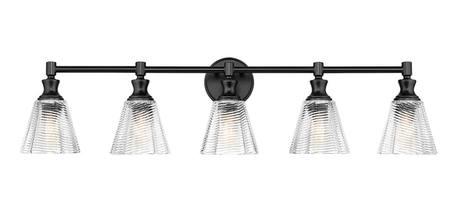 7704-5V-MB - Auden 5 Light 40" Vanity - Matte Black