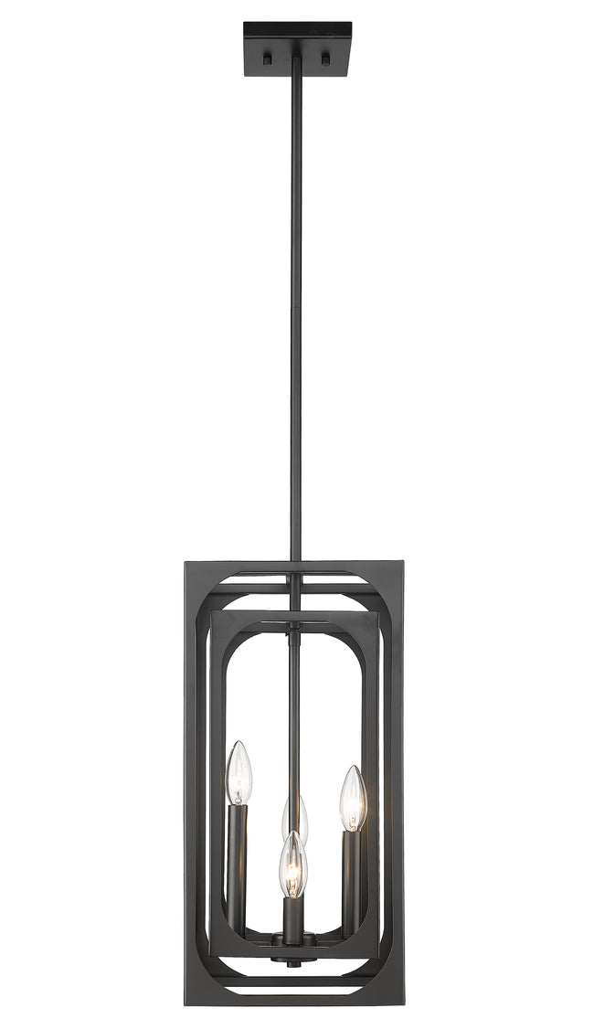 3038-4MB - Easton 4 Light 9" Chandelier - Matte Black