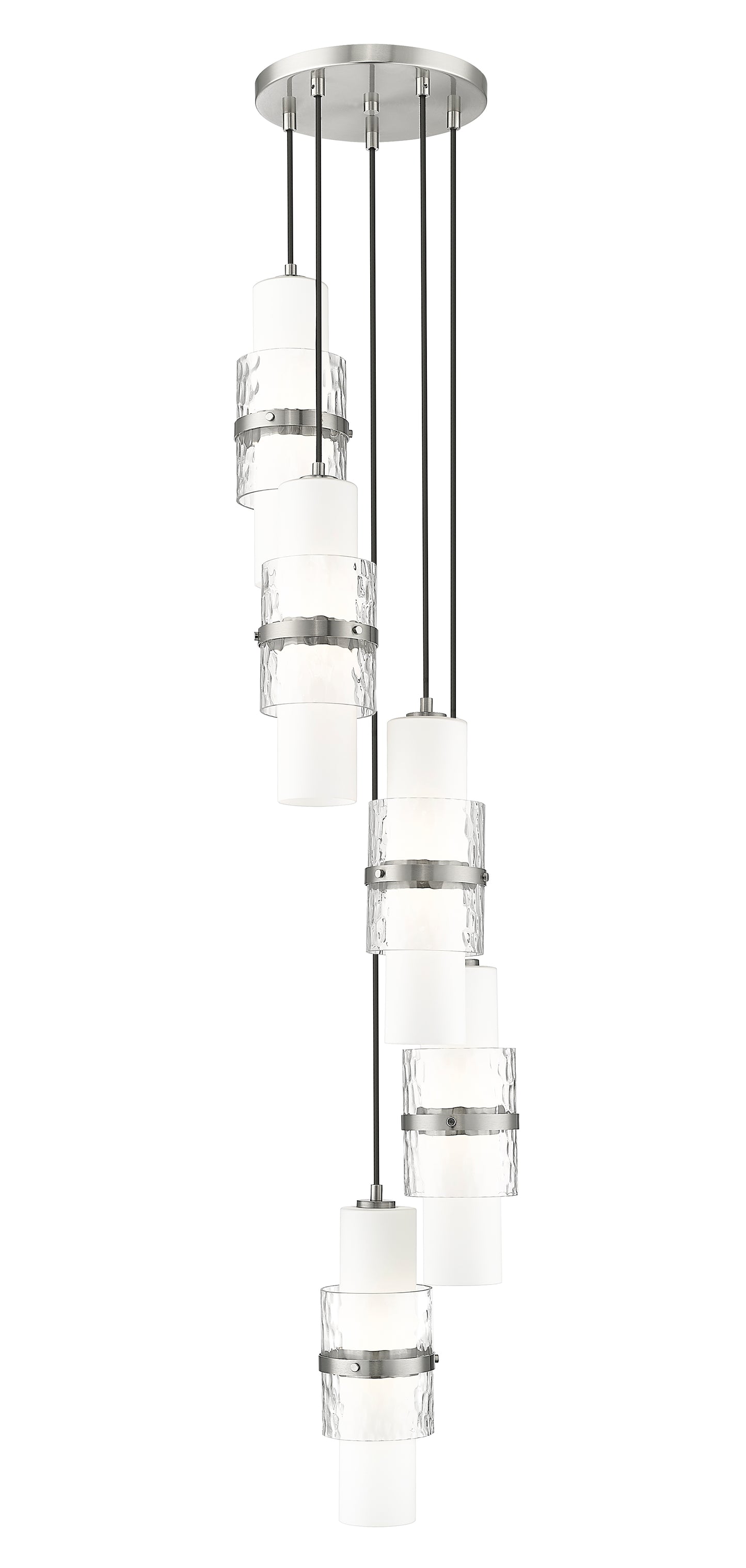 1946P-5R-BN - Cayden 5 Light 12" Chandelier - Brushed Nickel