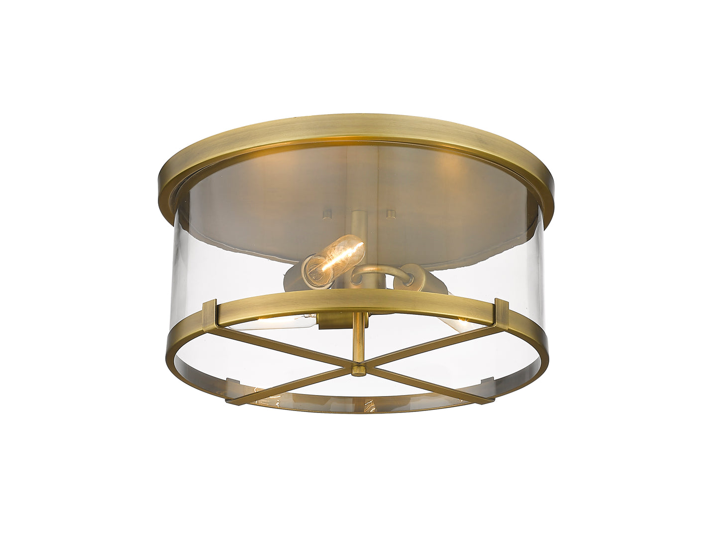 3032F-RB - Callista 3 Light Flush 16" Mount - Rubbed Brass