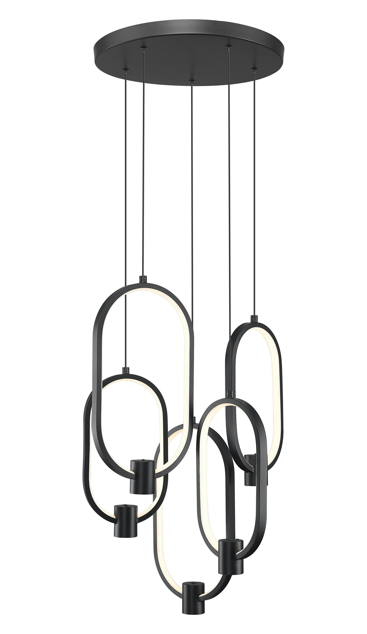4101-5MB-LED - Saros 5 Light 18" Chandelier - Matte Black