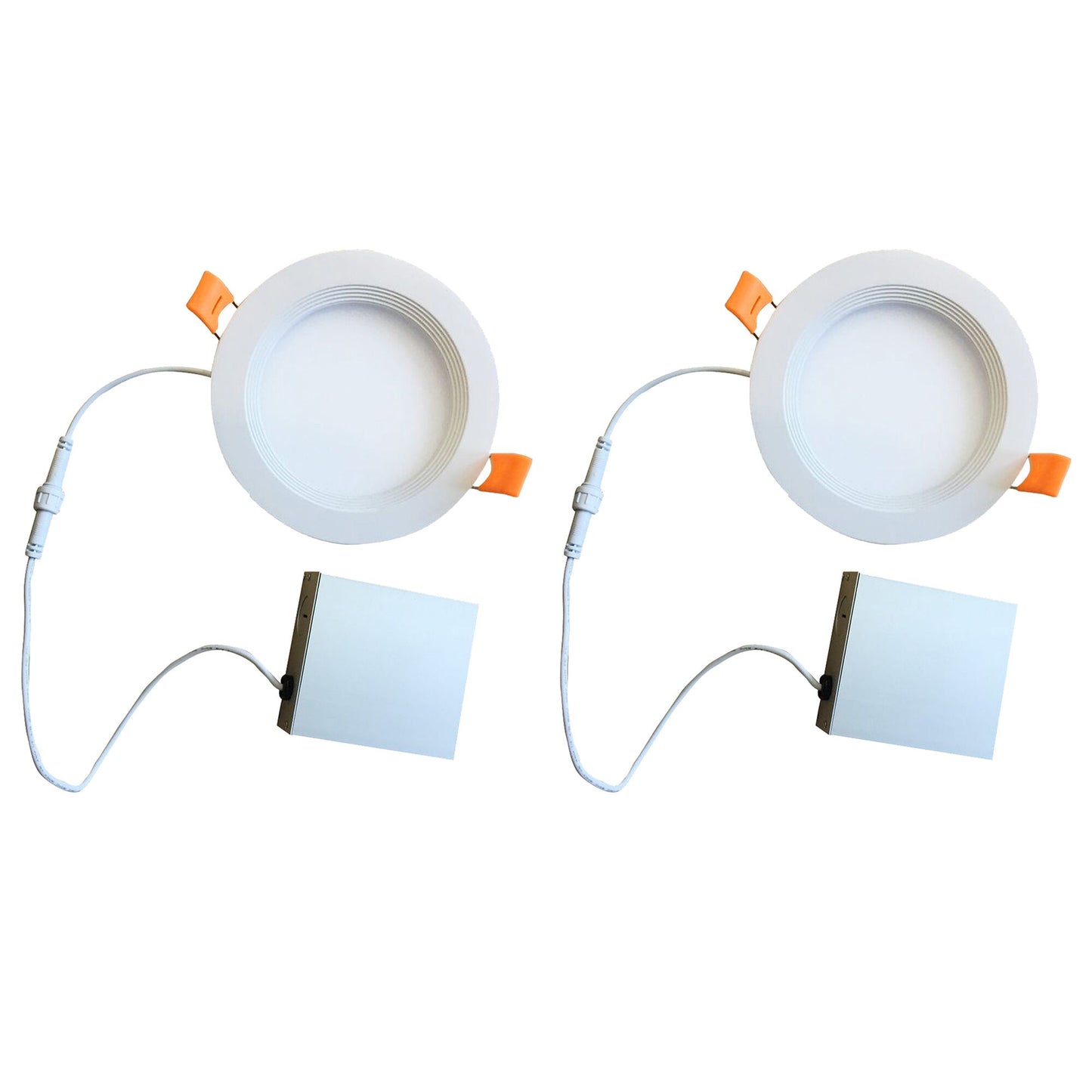 773262 - LED 6" Round Recessed Downlight Fixture with Metal Jbox & Baffle, 70 Watt Equivalent, 4000K/Cool White, White Finish - 2 Pack
