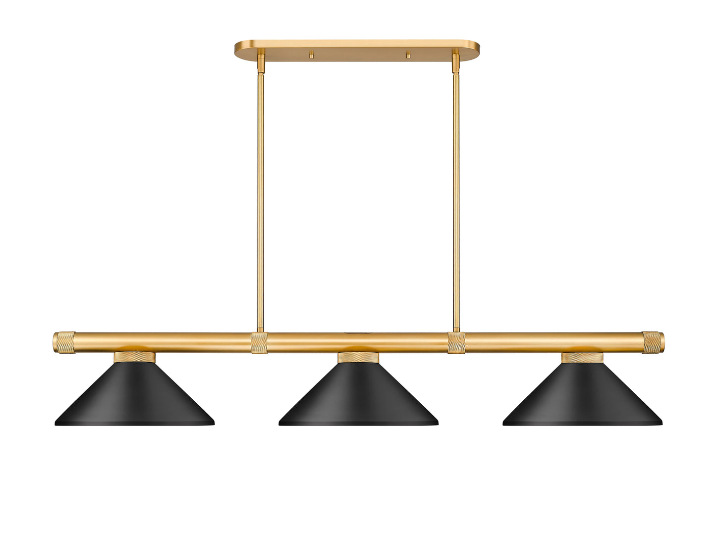 3050-3RB-MMB - Vanguard 3 Light 58" Billiard - Rubbed Brass