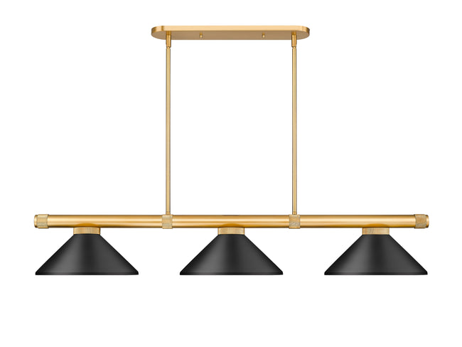 3050-3RB-MMB - Vanguard 3 Light 58" Billiard - Rubbed Brass