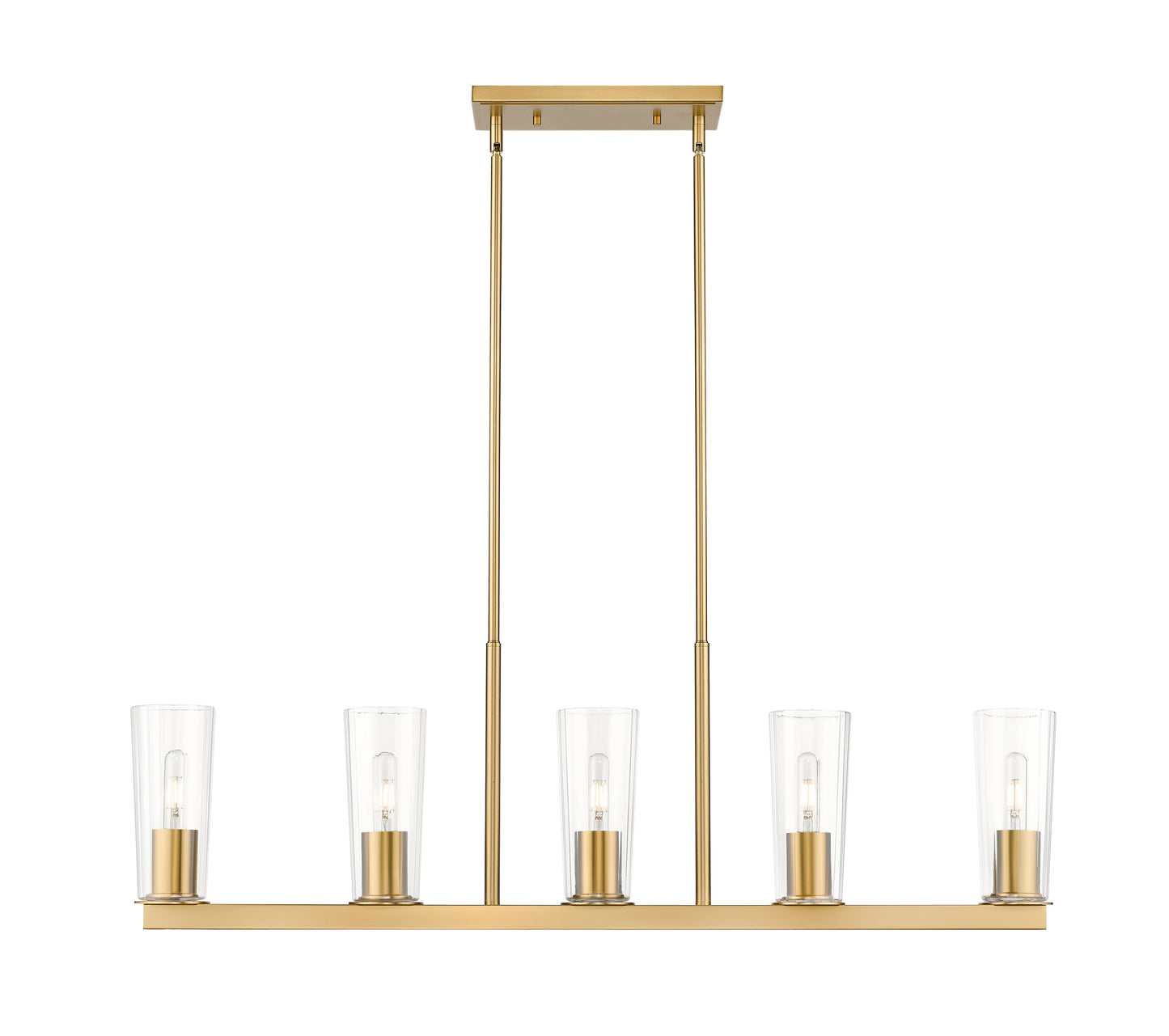 826-5L-MGLD - Titus 5 Light Linear 44" Chandelier - Modern Gold