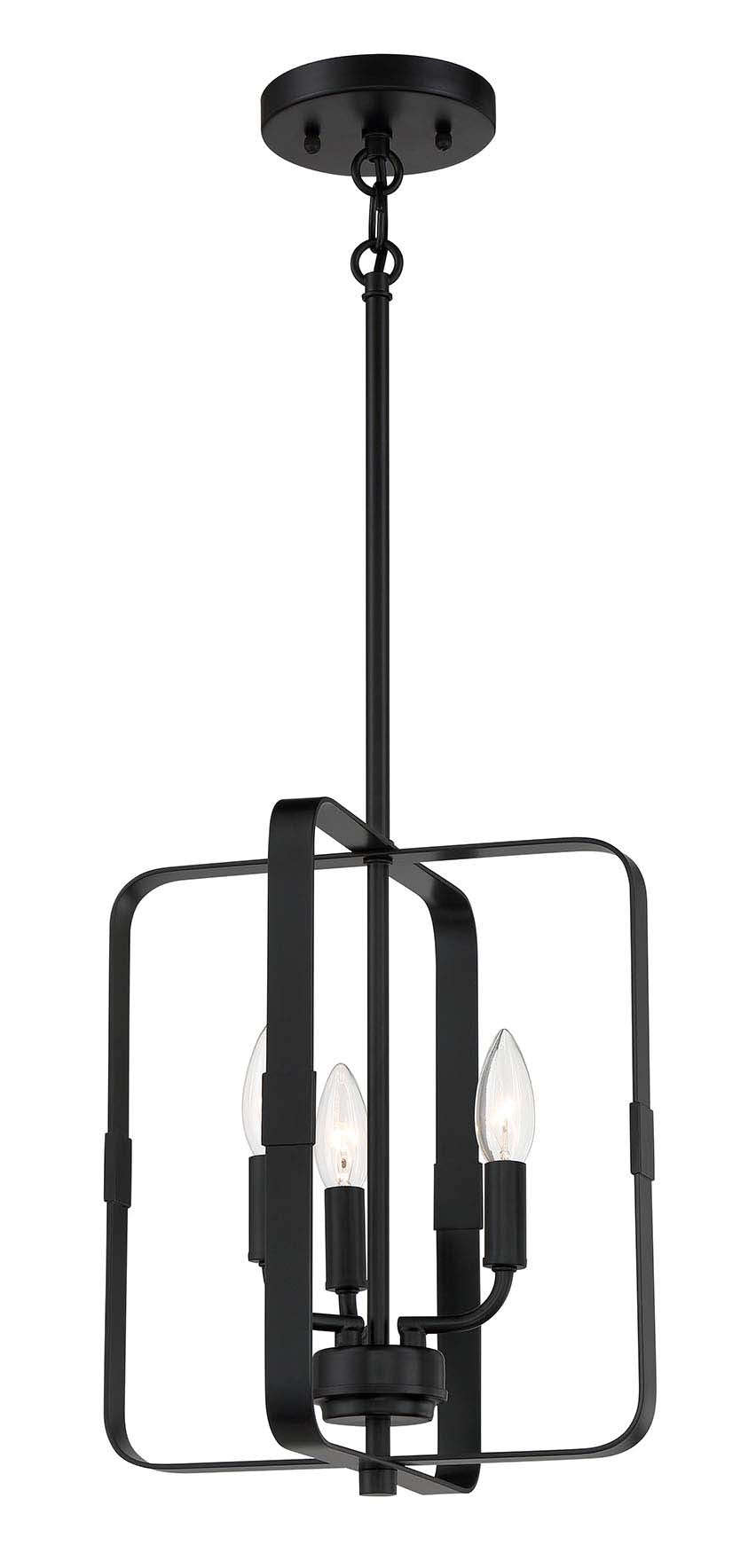 56033-FB - Stowe 3 Light 12" Wide Foyer Light - Flat Black