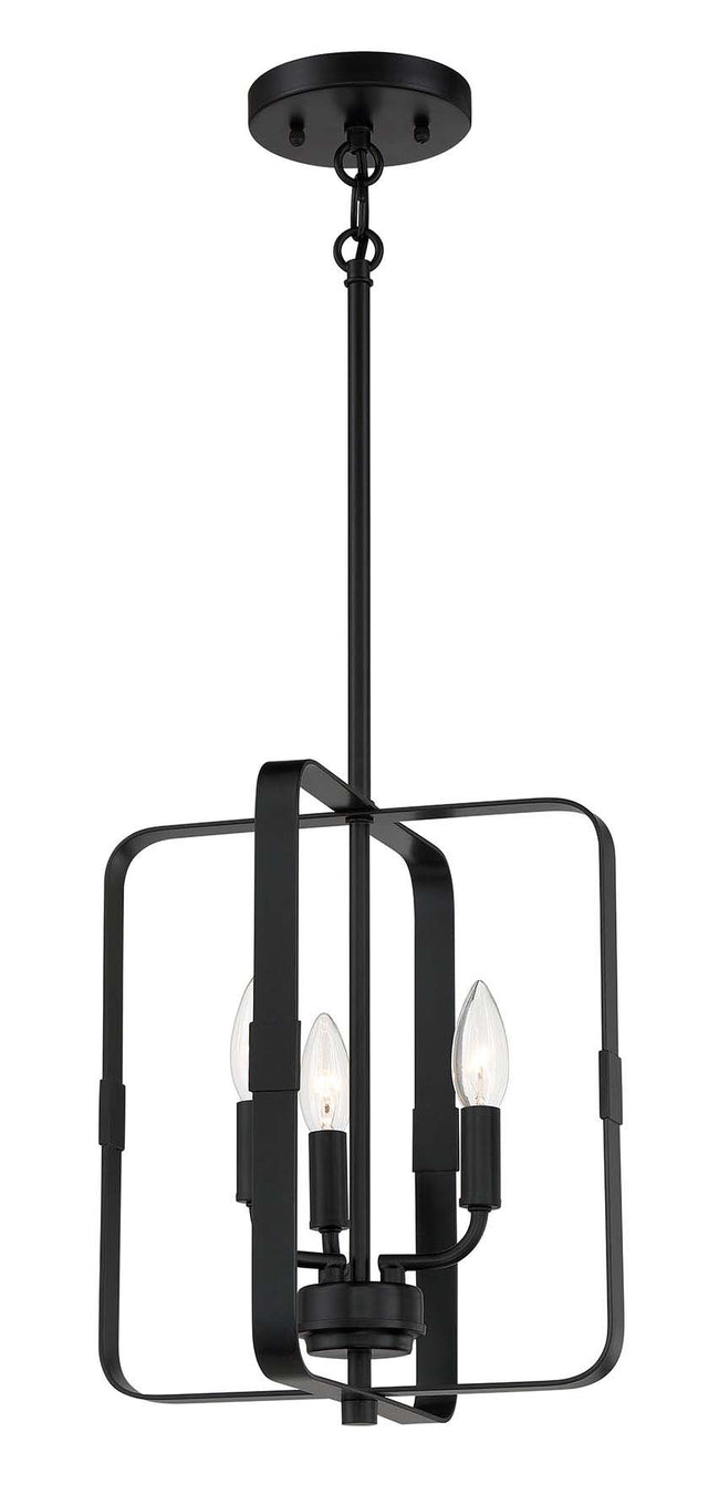 56033-FB - Stowe 3 Light 12" Wide Foyer Light - Flat Black