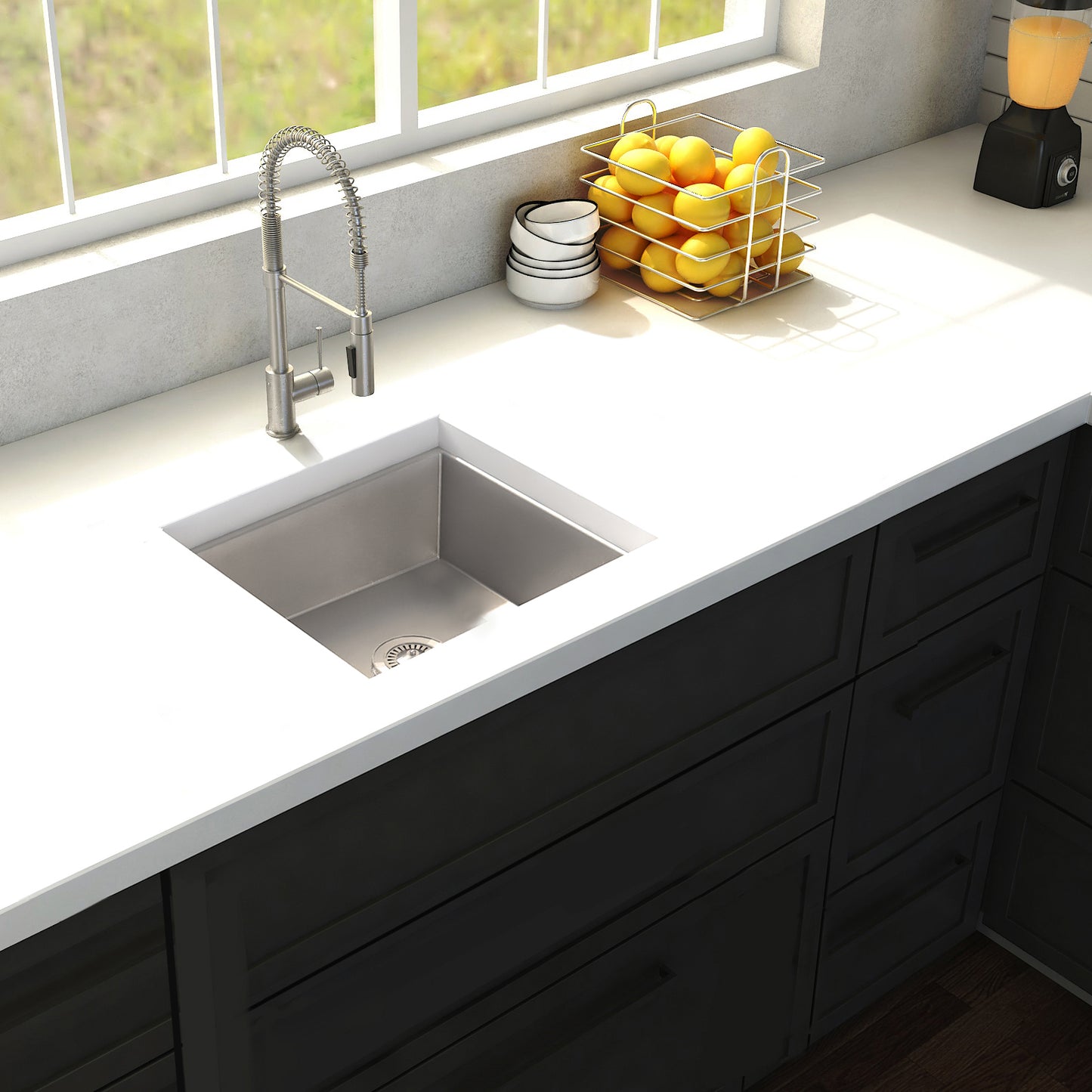 SUS-15 - 15" Boreal Undermount Single Bowl Bar Kitchen Sink in Stainless Steel