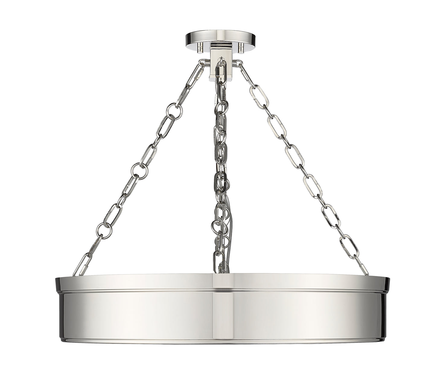 1944SF22-PN-LED - Anders 3 Light Semi Flush 22" Mount - Polished Nickel