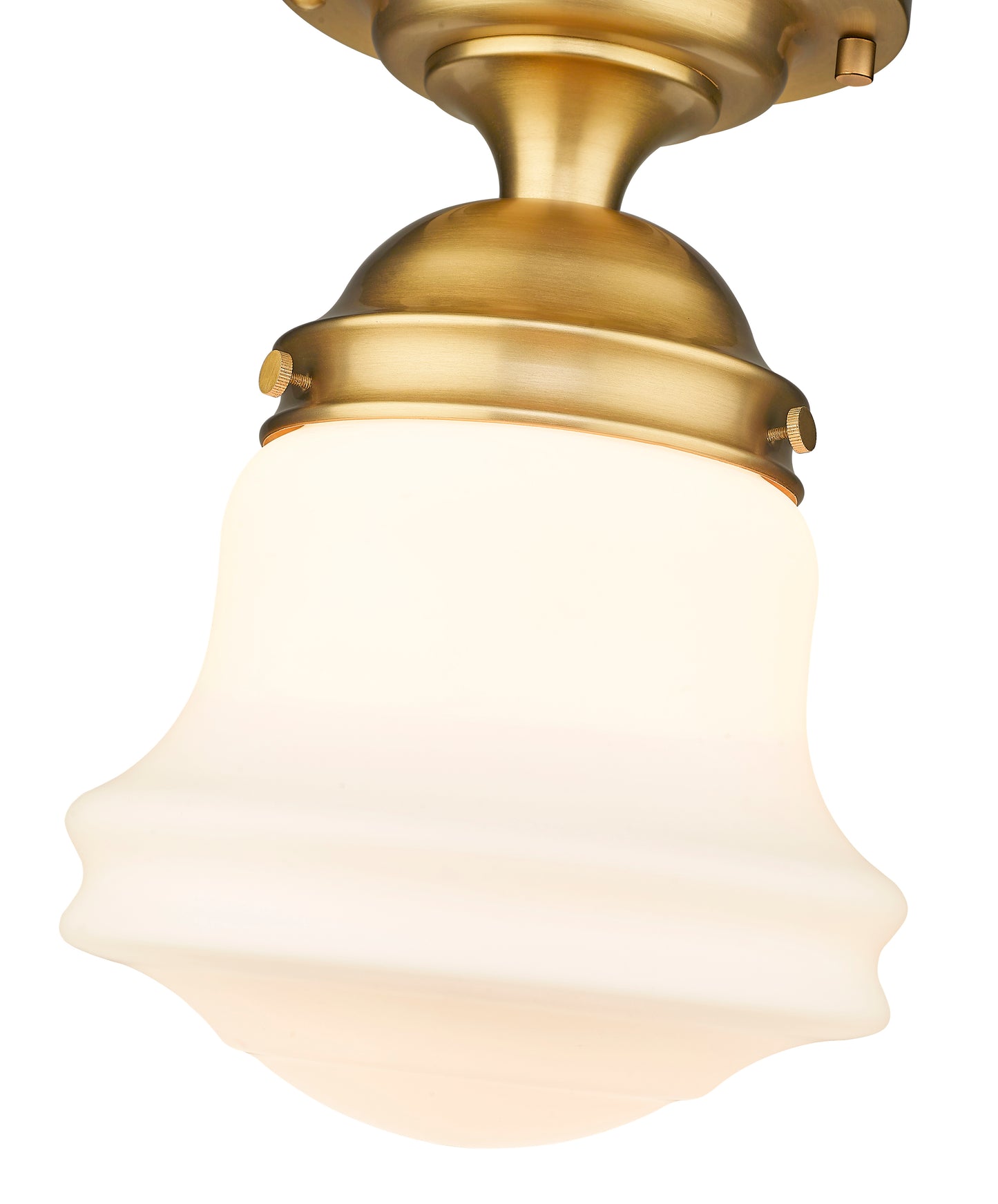735F10-HBR - Vaughn 1 Light Flush 10" Mount - Heritage Brass