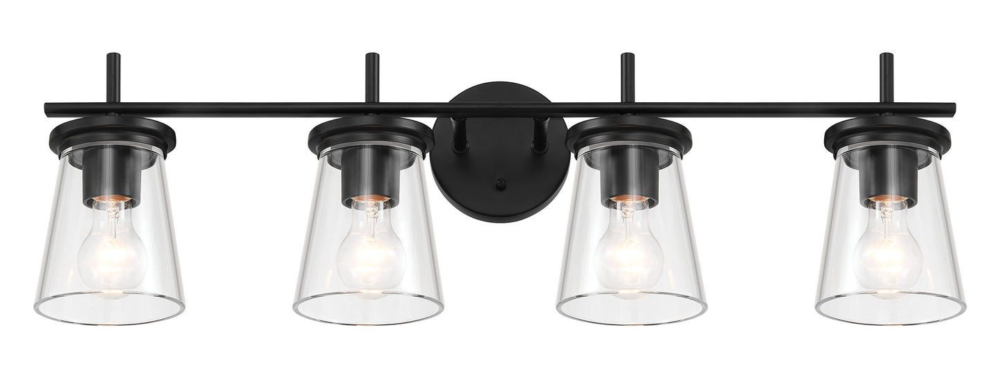60404-FB - Connell 4 Light 30" Wide Vanity Light - Flat Black