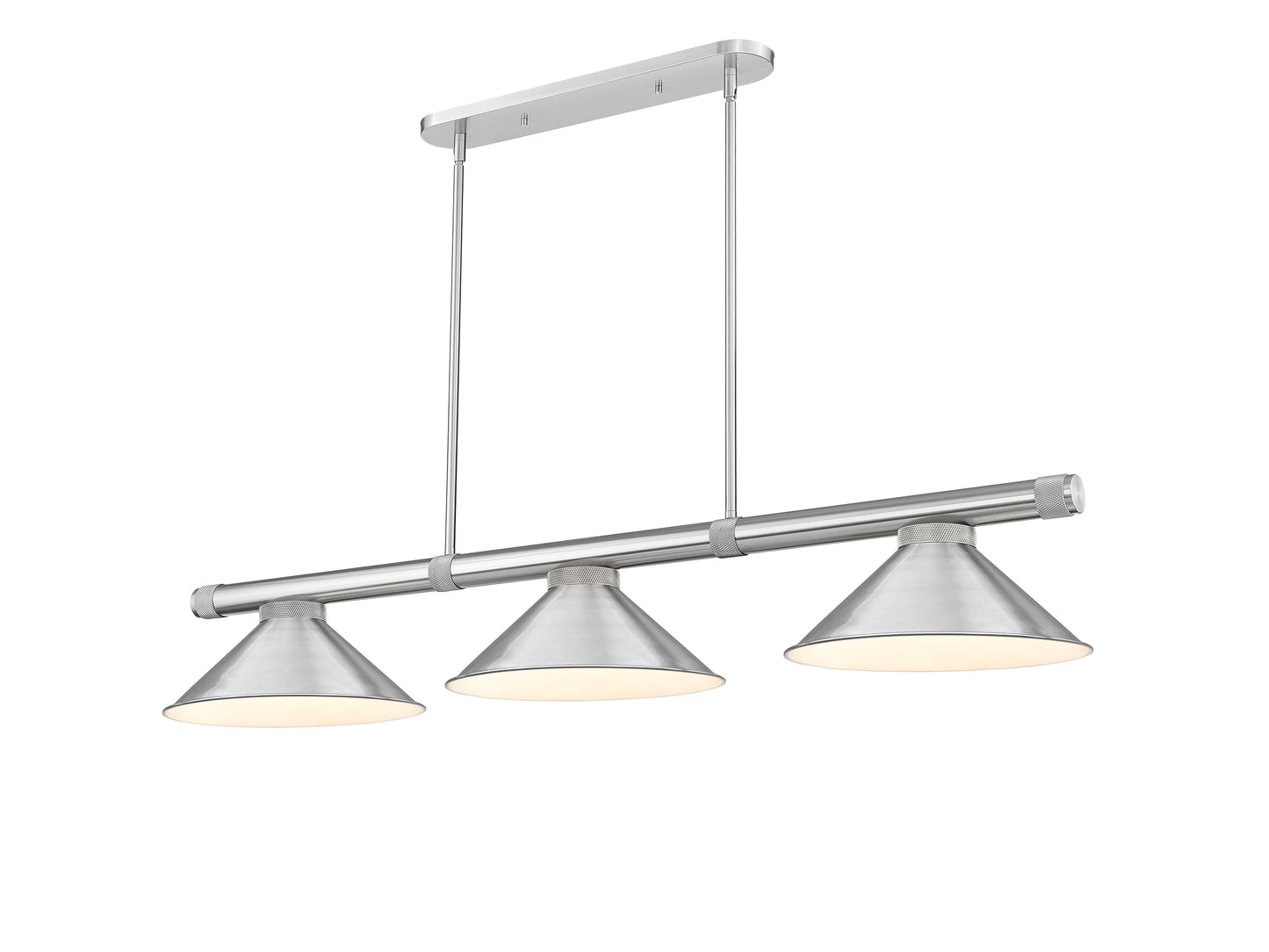 3050-3BN-BN15 - Vanguard 3 Light 58" Billiard - Brushed Nickel