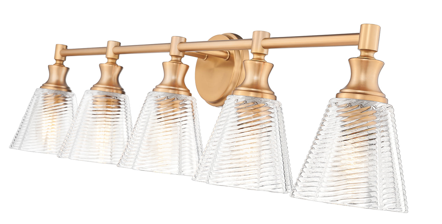 7704-5V-MGLD - Auden 5 Light 40" Vanity - Modern Gold