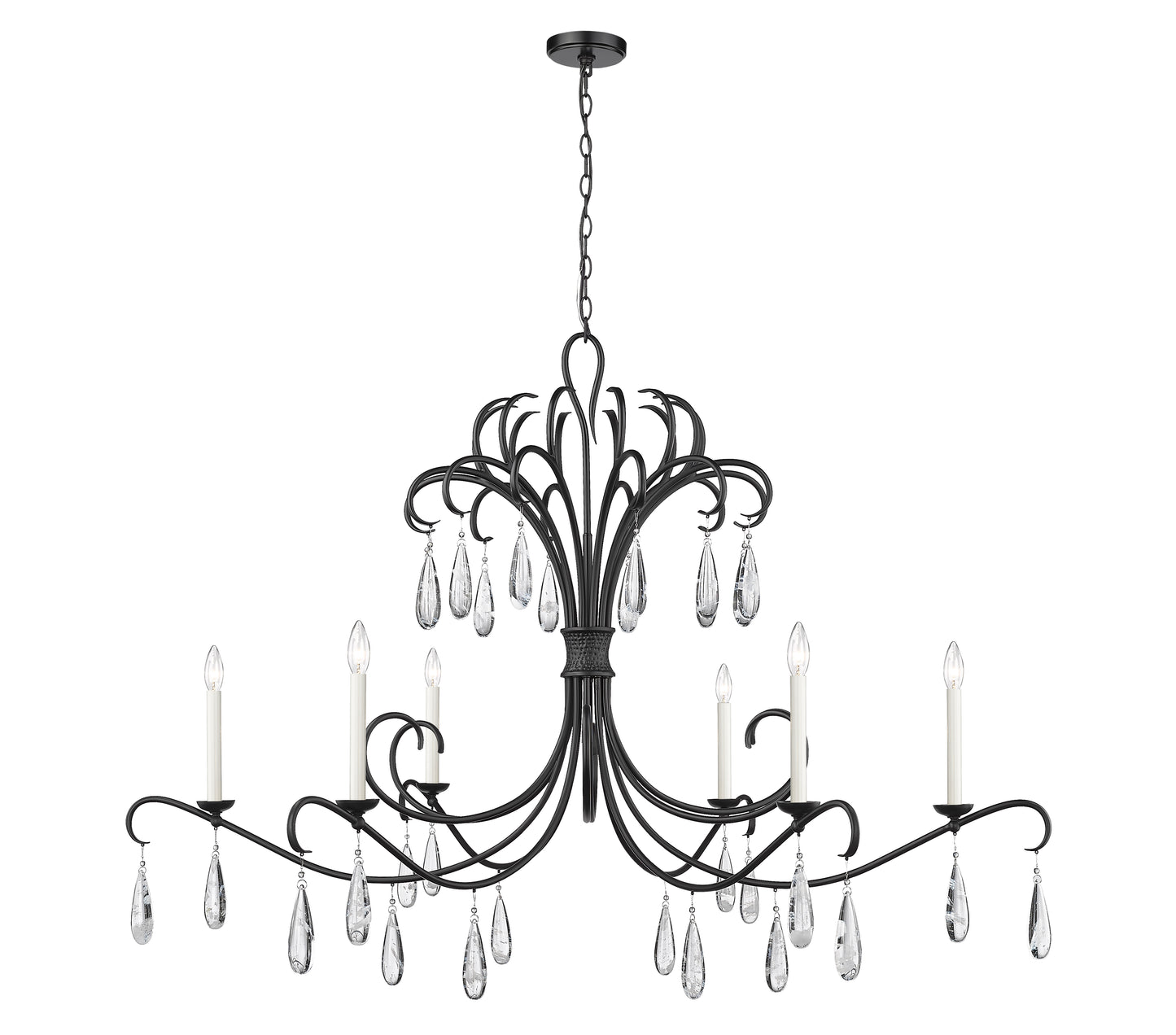 3039-59MB - Amara 6 Light 59" Chandelier - Matte Black