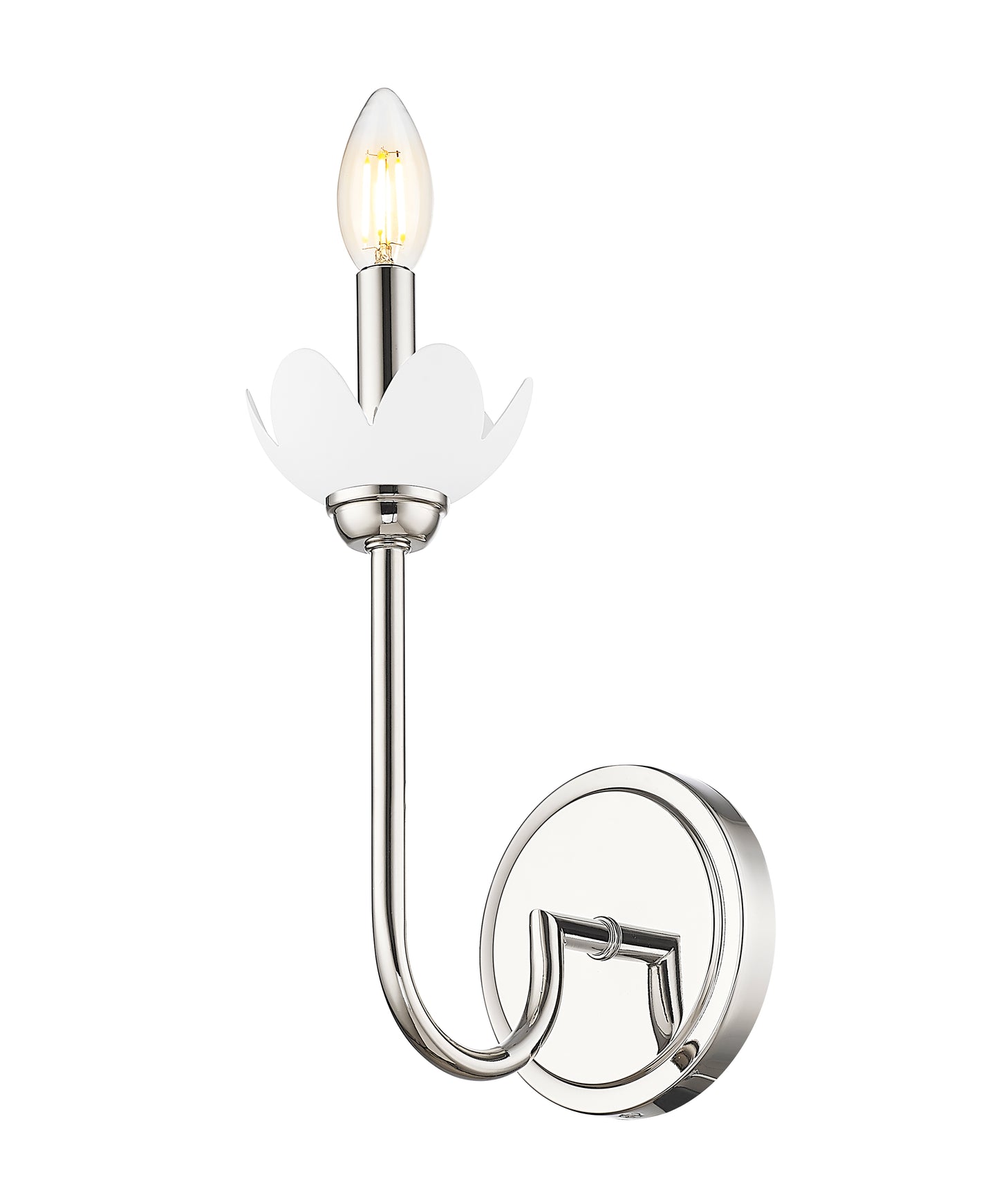 352-1S-PN - Allistair 1 Light Wall 12" Sconce - Polished Nickel