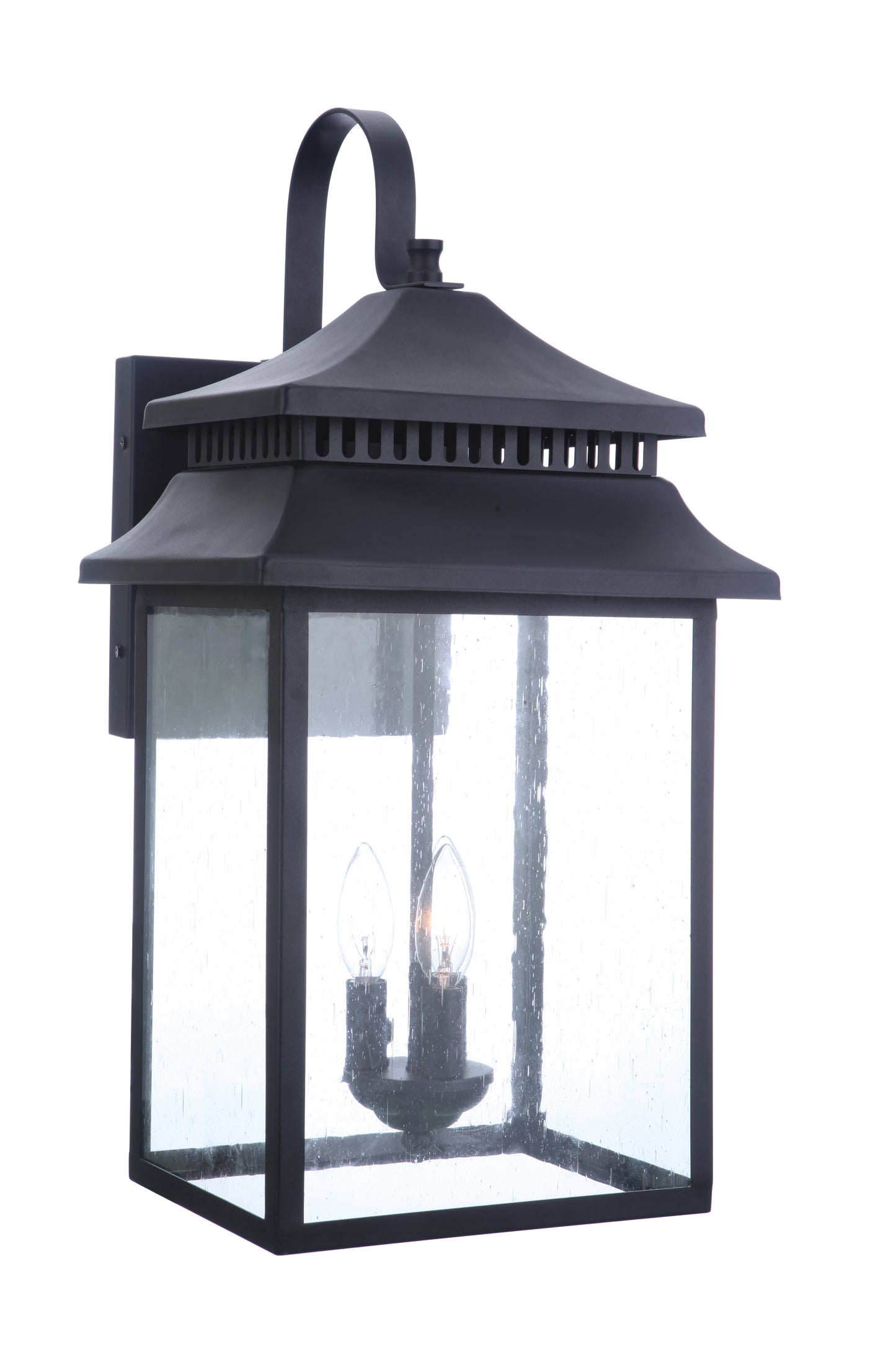 ZA3134-TB - Crossbend 3 Light 24" High Outdoor Wall Lantern - Textured Black