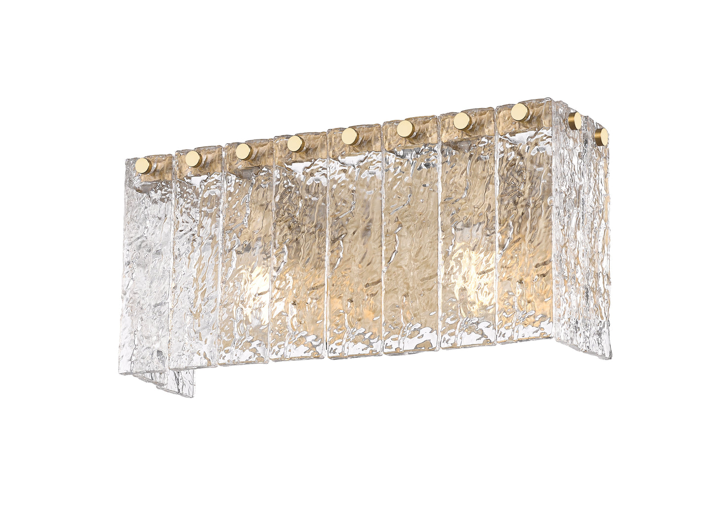 1943-2V-MGLD - Glacier 2 Light 15" Vanity - Modern Gold