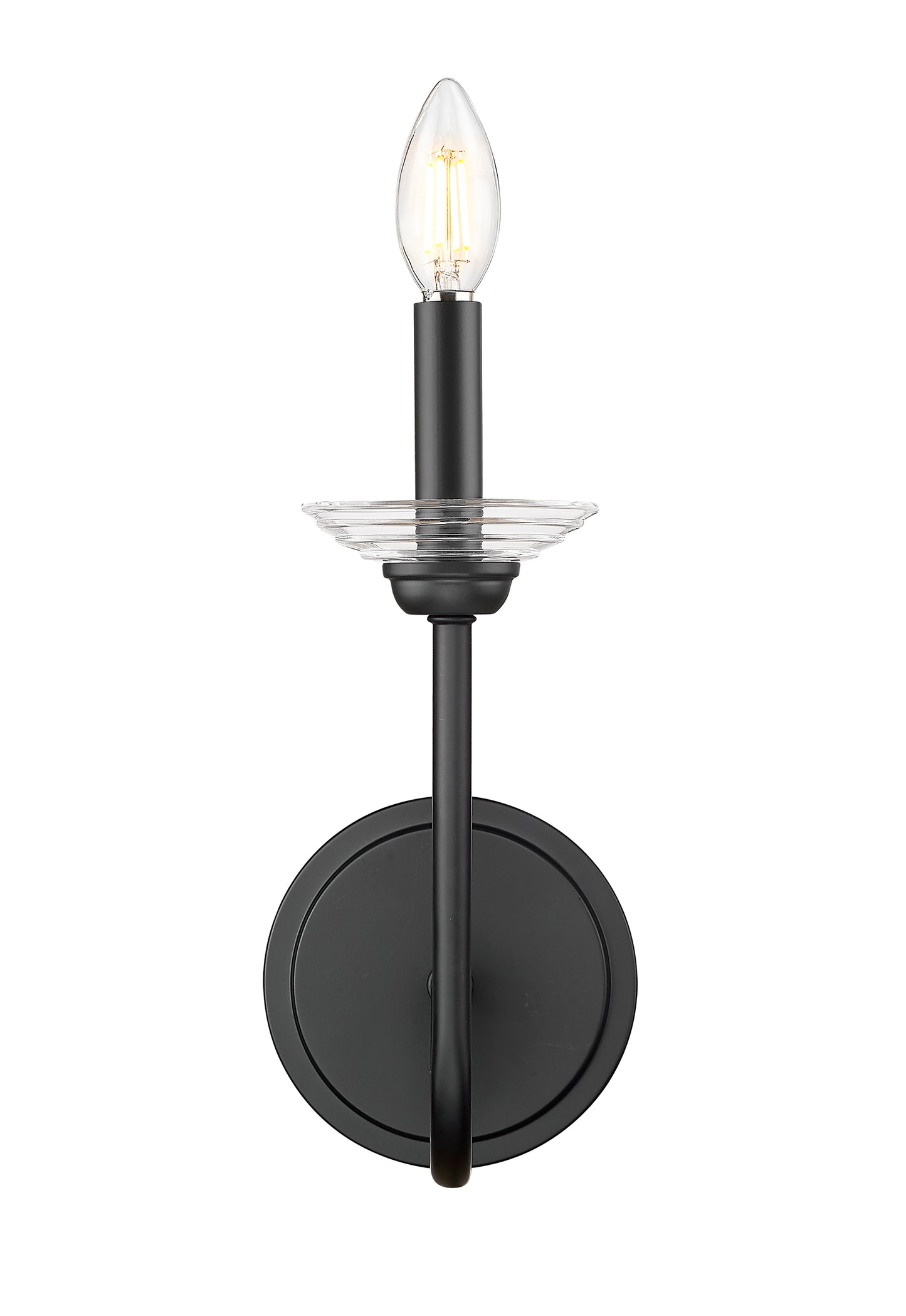 352-1S-MB - Allistair 1 Light Wall 12" Sconce - Matte Black