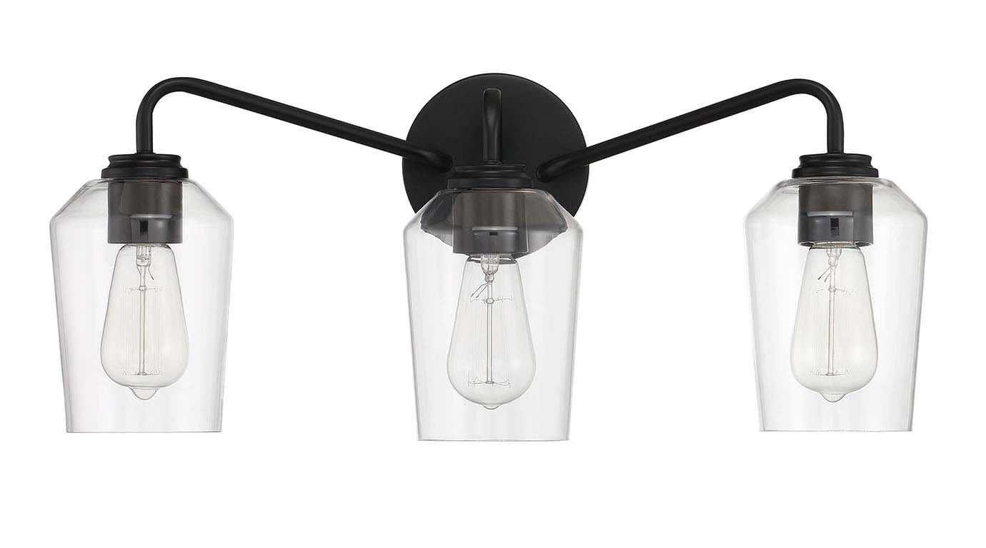 56103-FB - Shayna 3 Light 22" Wide Vanity Light - Flat Black