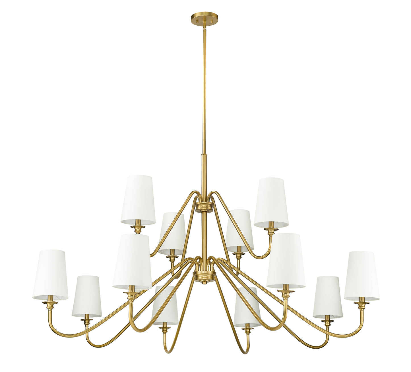 7509-12-60MGLD - Gianna 12 Light 60" Chandelier - Modern Gold