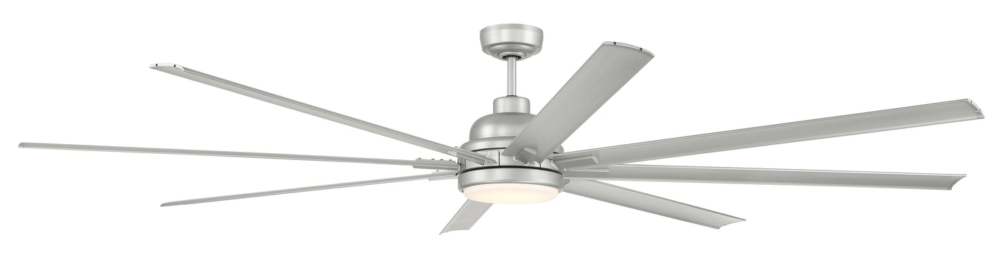 RSH84PN8 - Rush 84 84" 8 Blade Indoor Outdoor Ceiling Fan with Light Kit - Painted Nickel