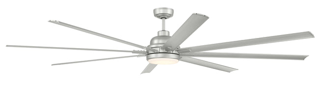 RSH84PN8 - Rush 84 84" 8 Blade Indoor Outdoor Ceiling Fan with Light Kit - Painted Nickel