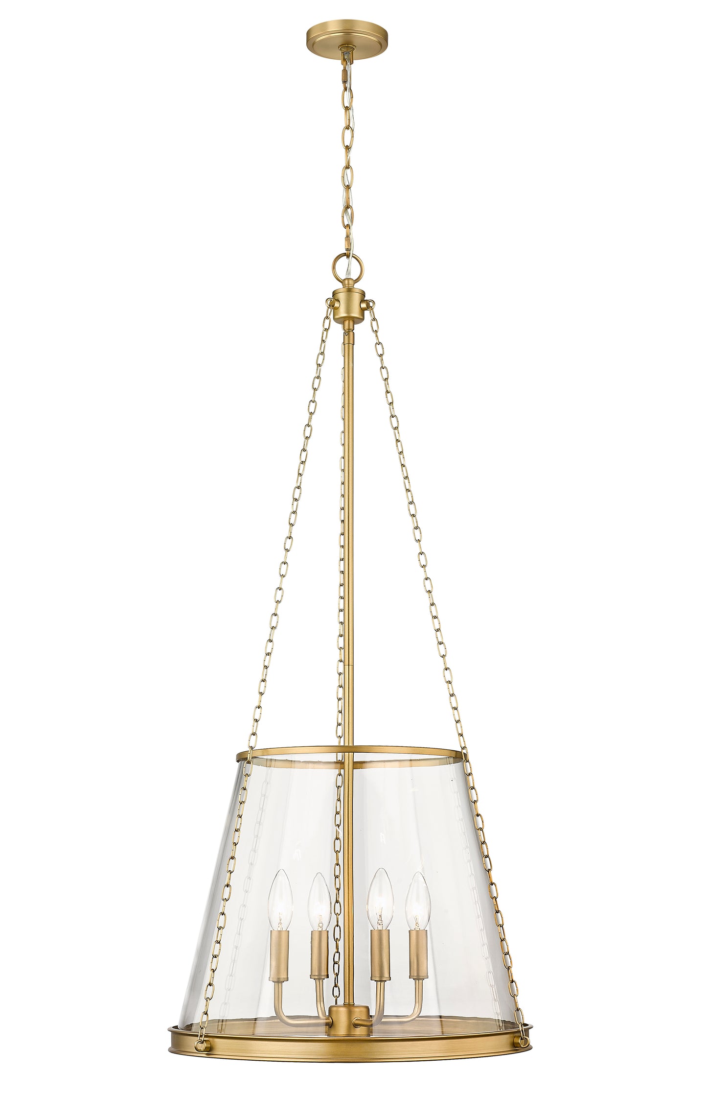 341P18-RB - Prescott 4 Light 18" Pendant - Rubbed Brass