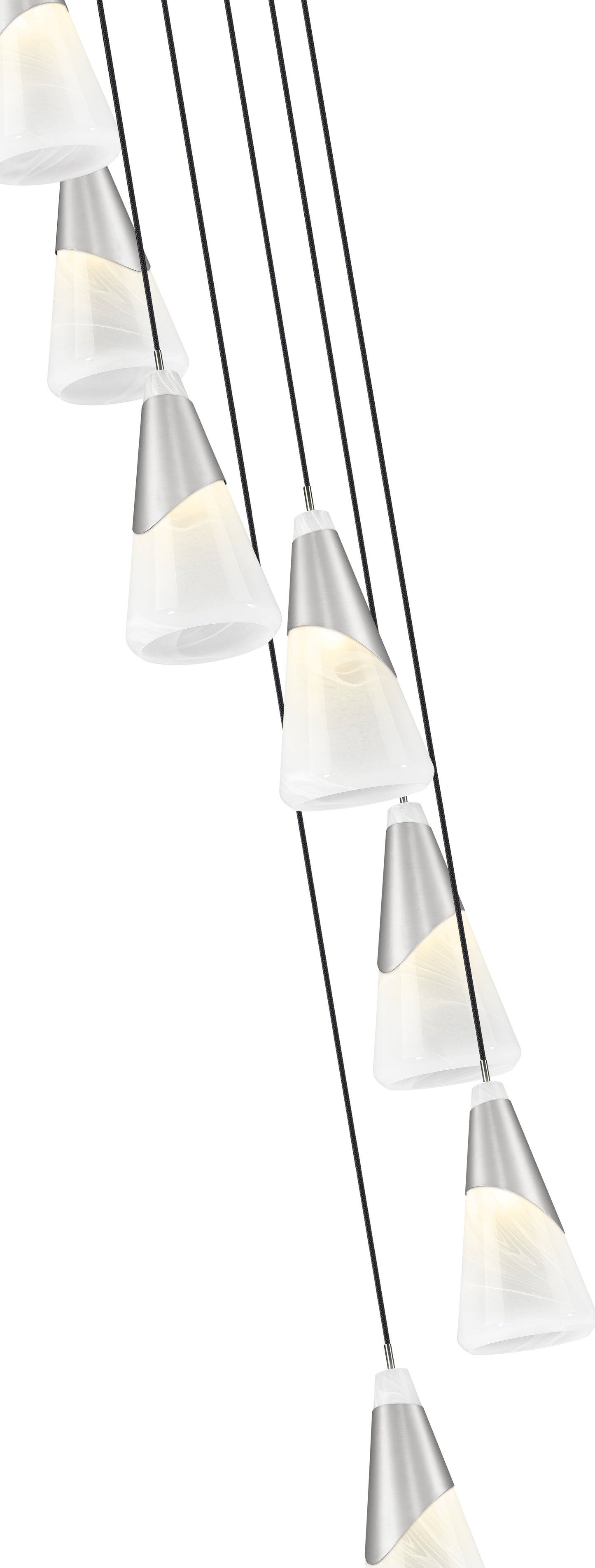 828P7-7R-BN - Aimie 7 Light 18" Chandelier - Brushed Nickel