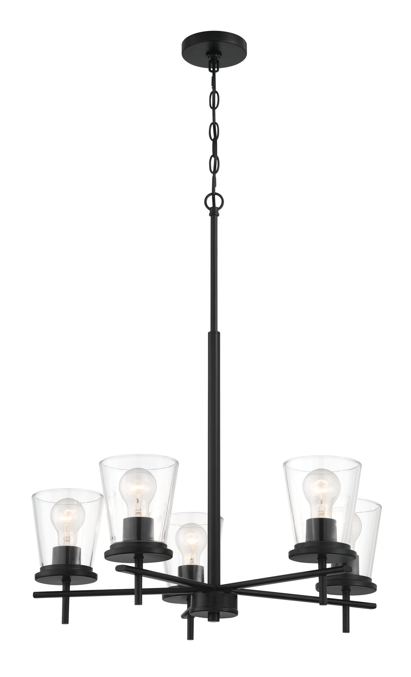 60425-FB - Connell 5 Light 25" Wide Chandelier - Flat Black