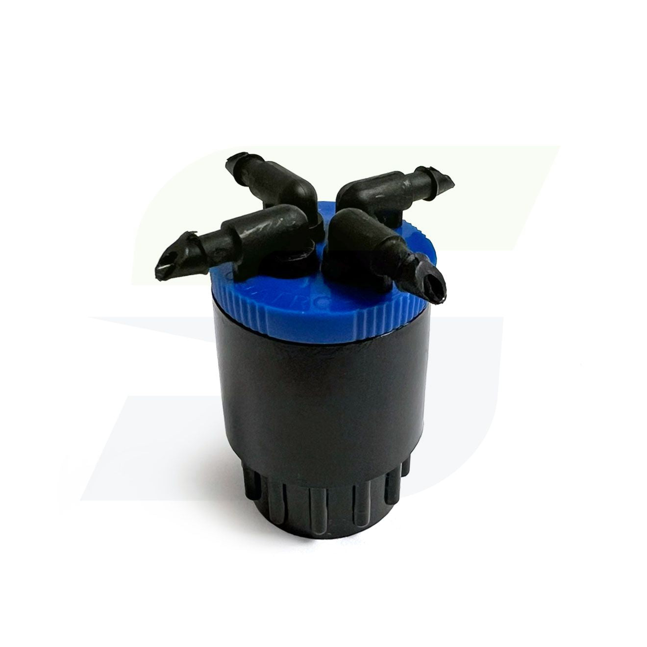 1/4" Barbed Cuatro-Flo Pressure Compensating 4 Outlet Bubbler, Blue - 2 GPH