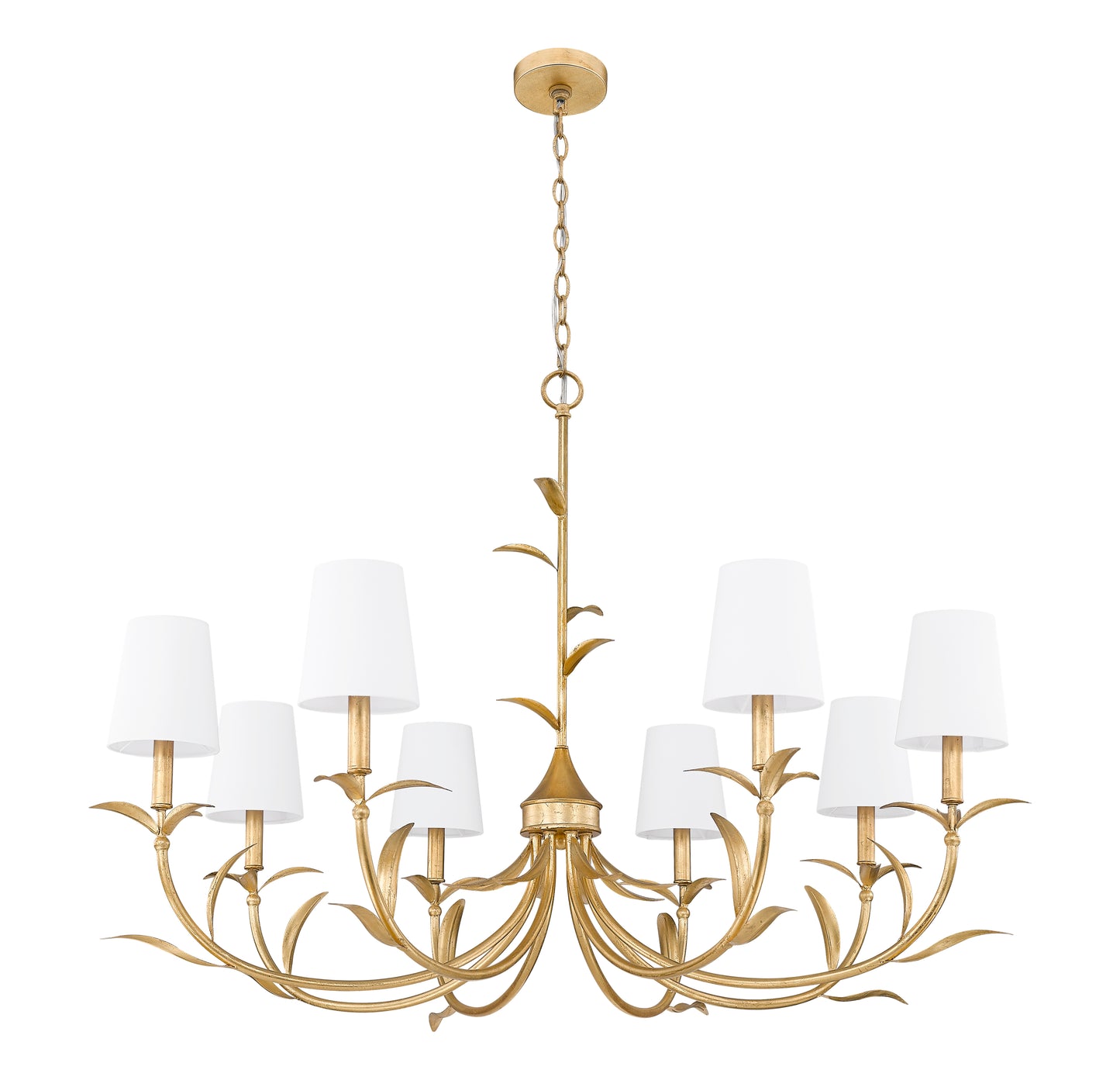 830-42GLF - Aslin 8 Light 42" Chandelier - Gold Leaf