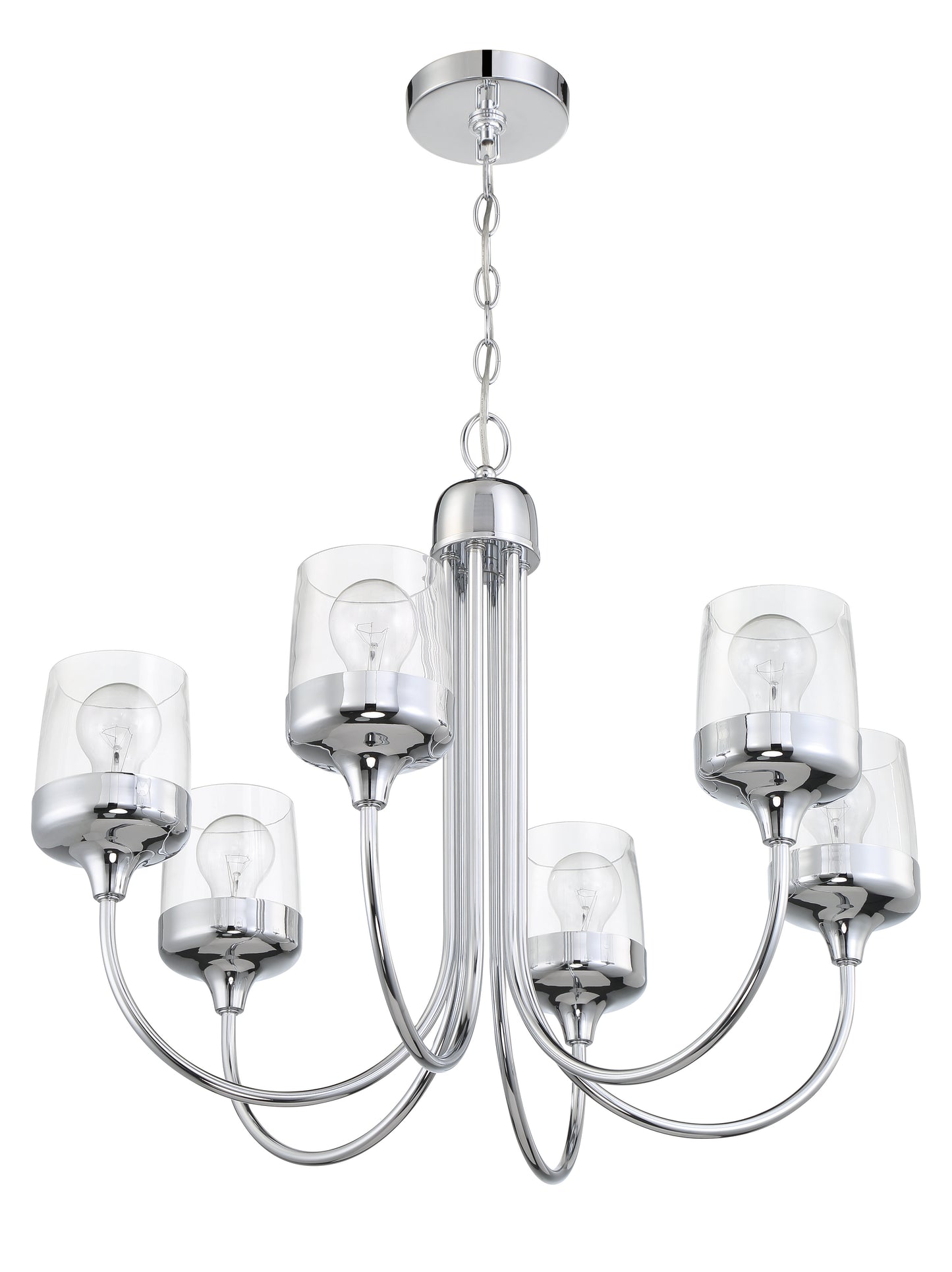 58126-CH - Wrenn 6 Light 26" Wide Chandelier - Chrome