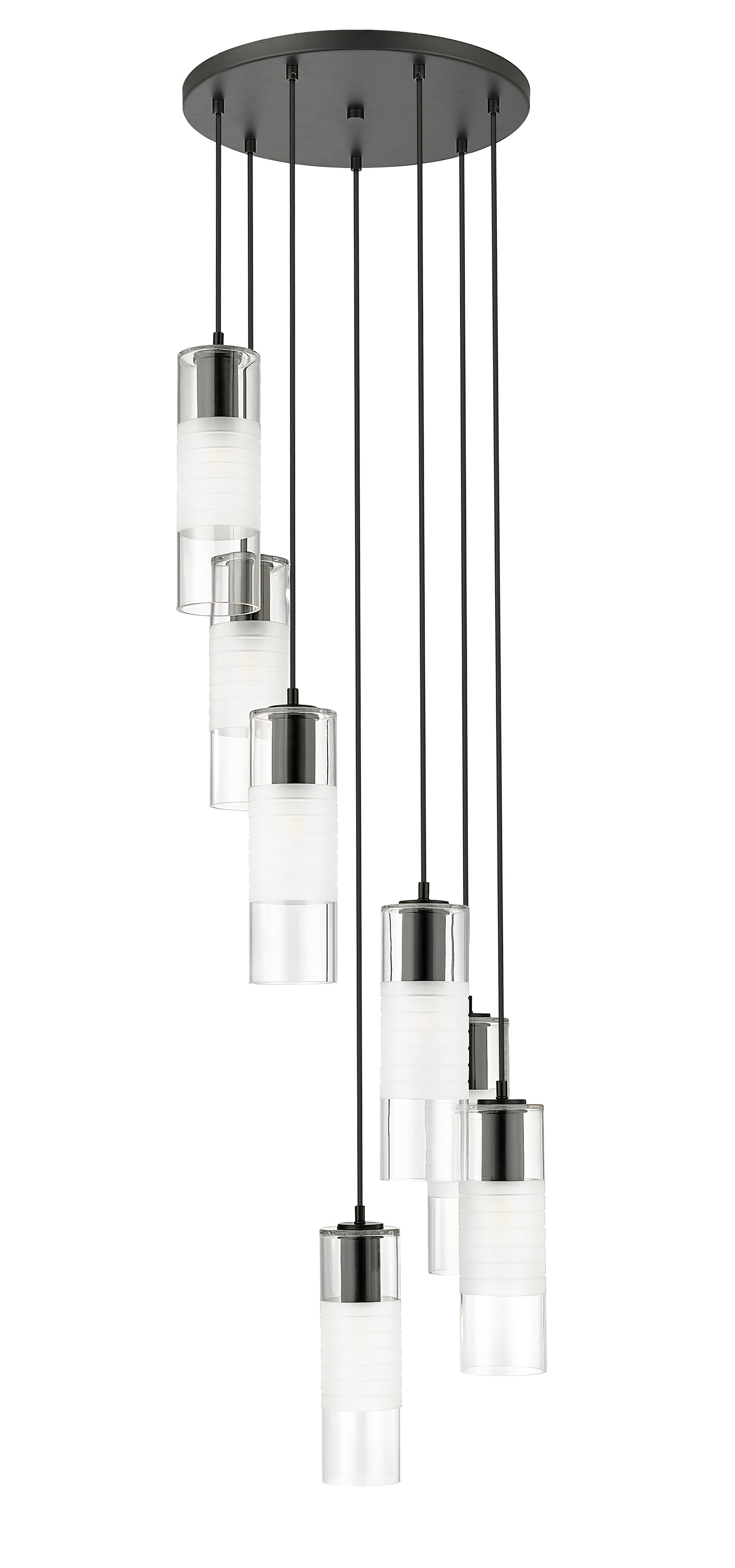 824P-7R-MB - Alton 7 Light 18" Chandelier - Matte Black