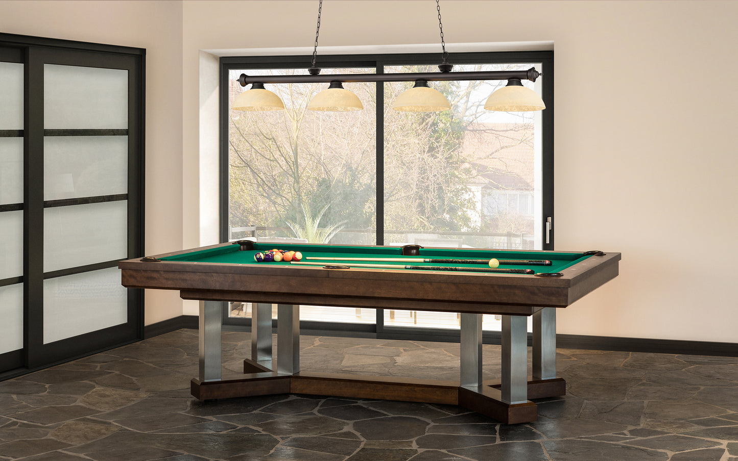 2306-4BRZ-DGM14 - Cordon 4 Light 81" Billiard - Bronze
