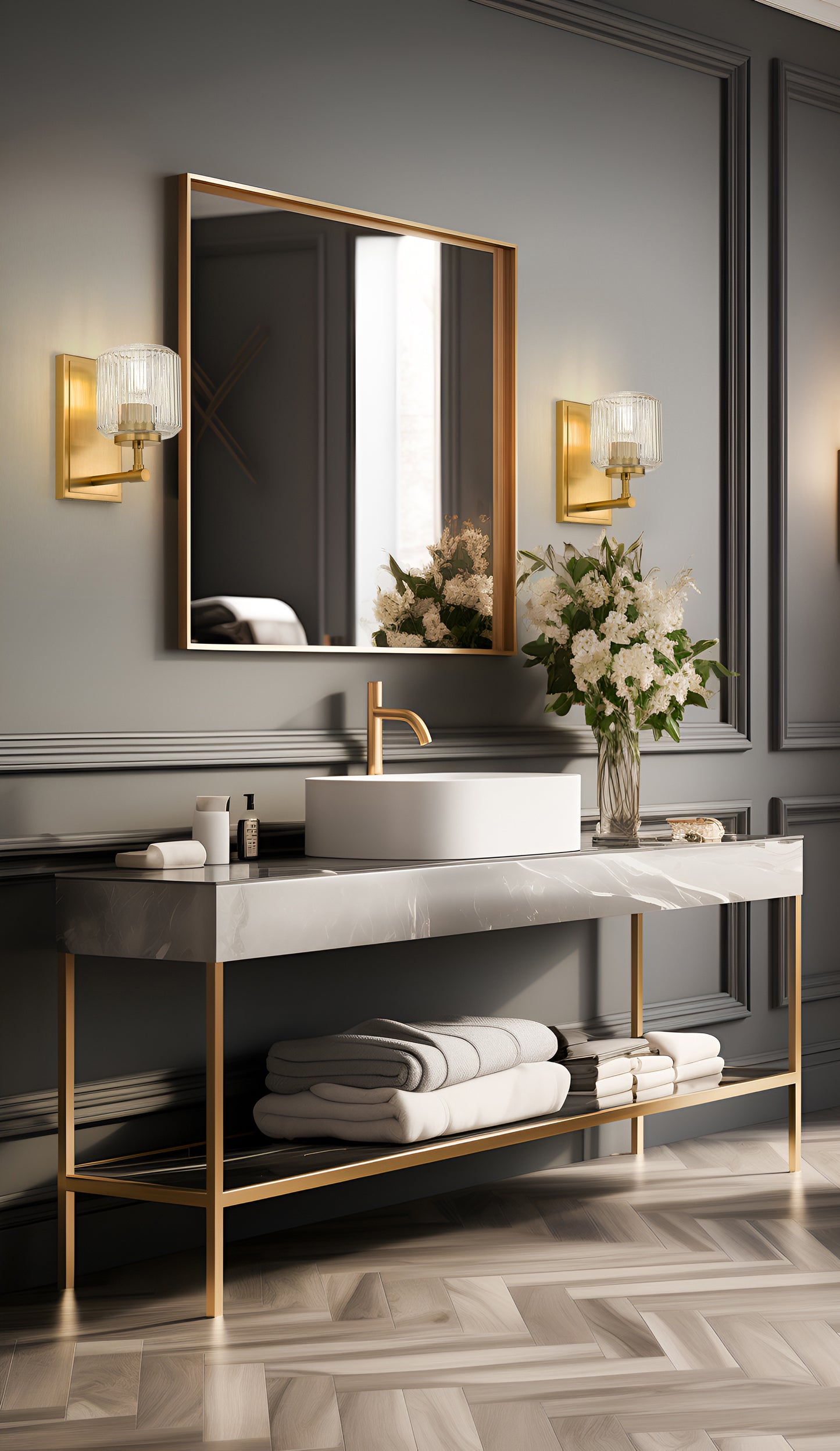 7515-1S-MGLD - Landon 1 Light Wall 9" Sconce - Modern Gold