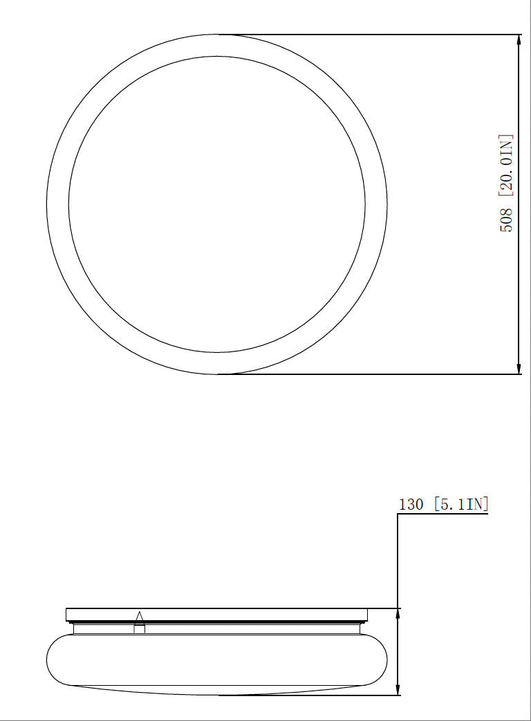 1025F20-MB-LED - Soleil 1 Light Flush 20" Mount - Matte Black