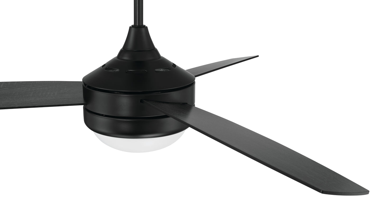 PHZ52FB3 - Phaze II 3-Blade 52" 3 Blade Ceiling Fan with Light Kit - Flat Black