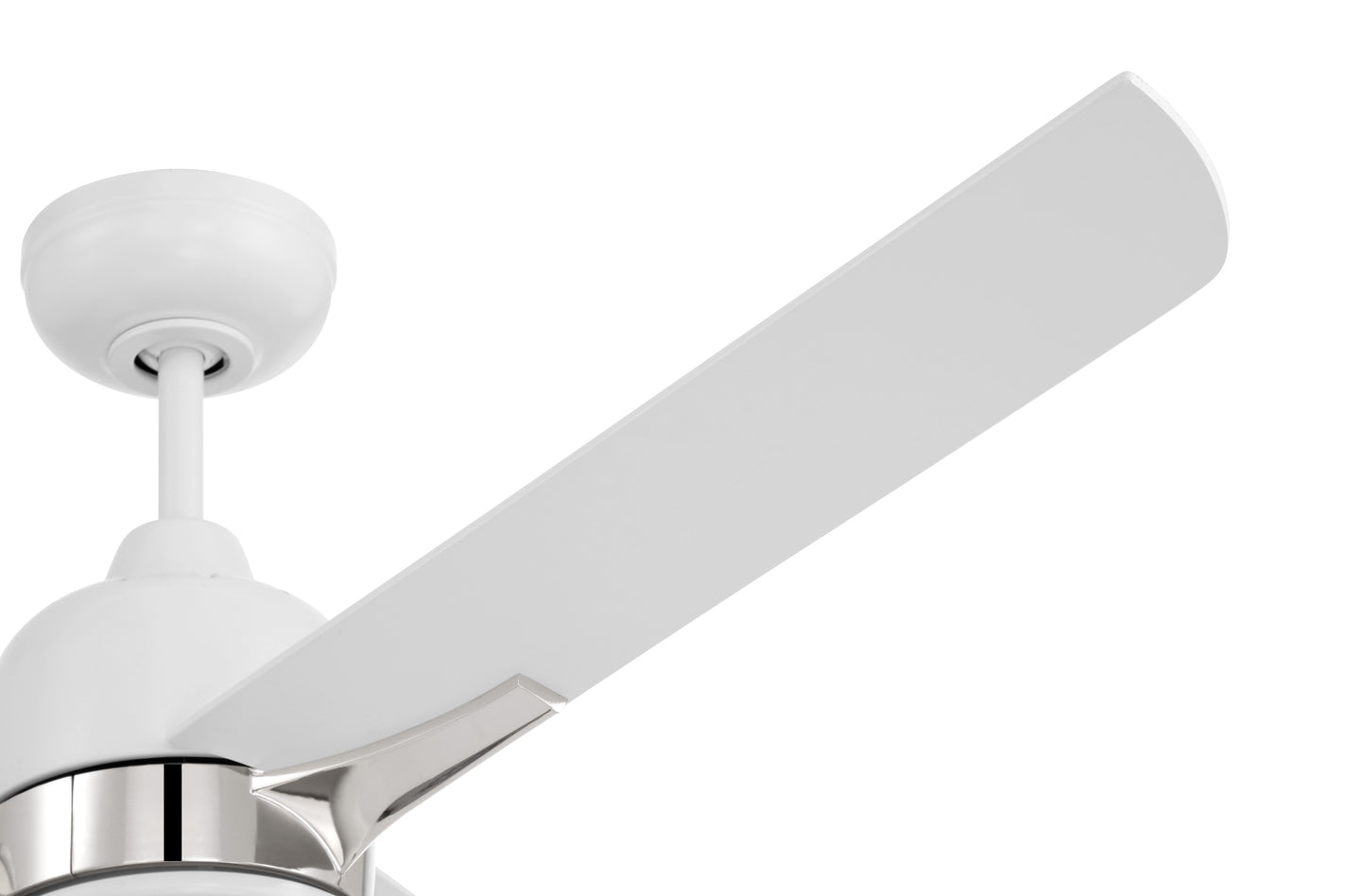 FUL52WPLN3 - Fuller 52" 3 Blade Ceiling Fan with Light Kit - White / Polished Nickel