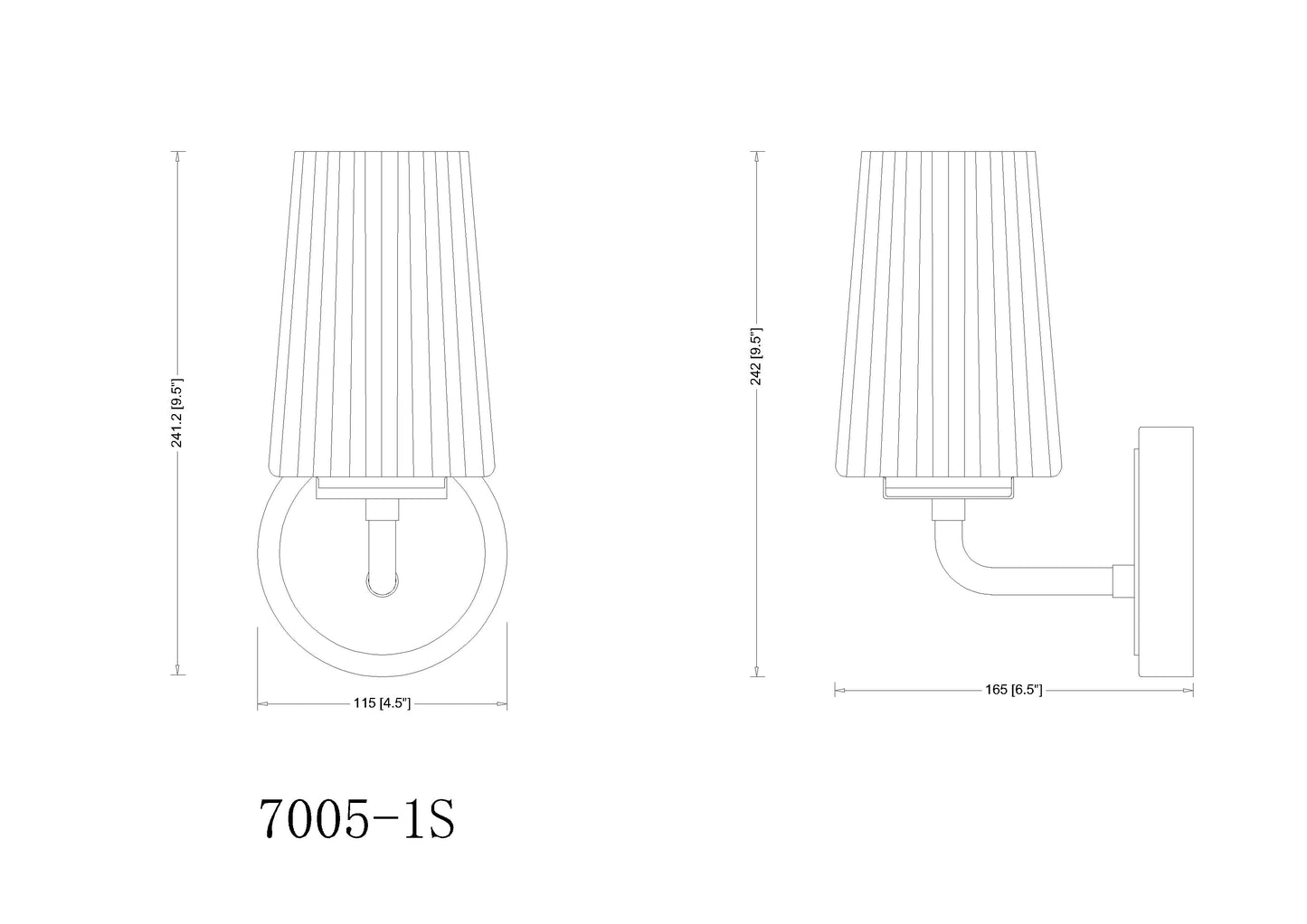 7005-1S-BN - Montford 1 Light Wall 10" Sconce - Brushed Nickel