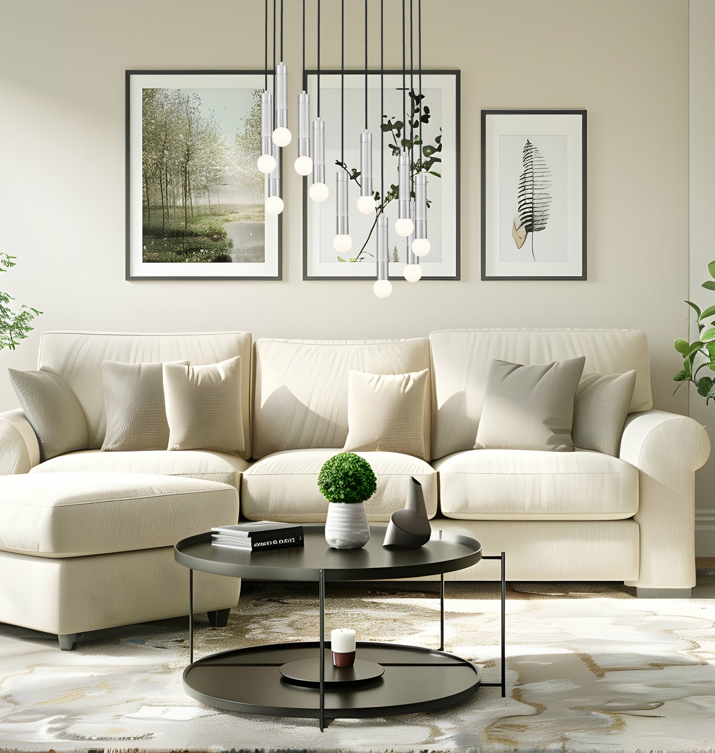 1956P-11R-BN - Stari 11 Light 24" Chandelier - Brushed Nickel
