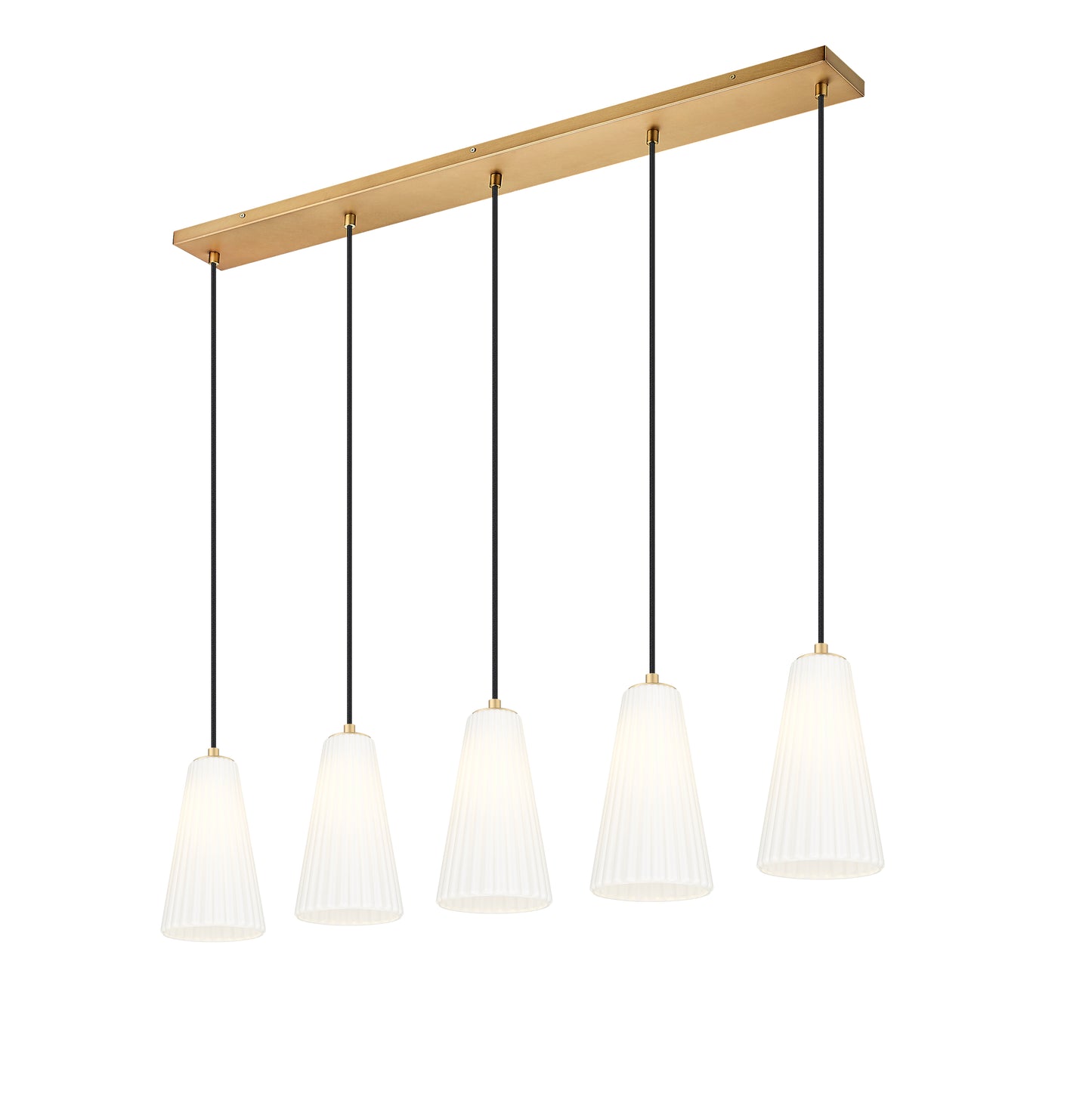 3043P6-5L-MGLD - Farrell 5 Light Linear 42" Chandelier - Modern Gold
