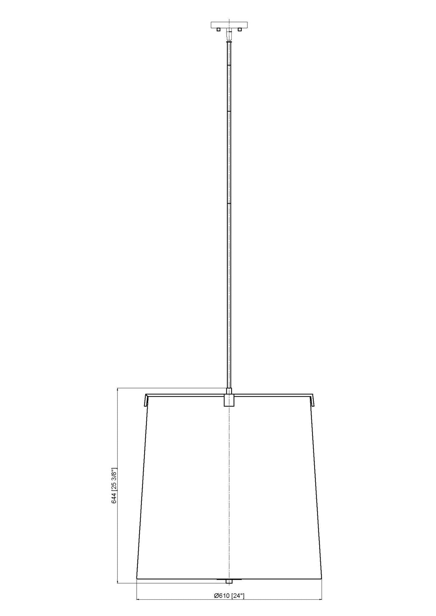 3502P24-BN - Weston 6 Light 24" Pendant - Brushed Nickel