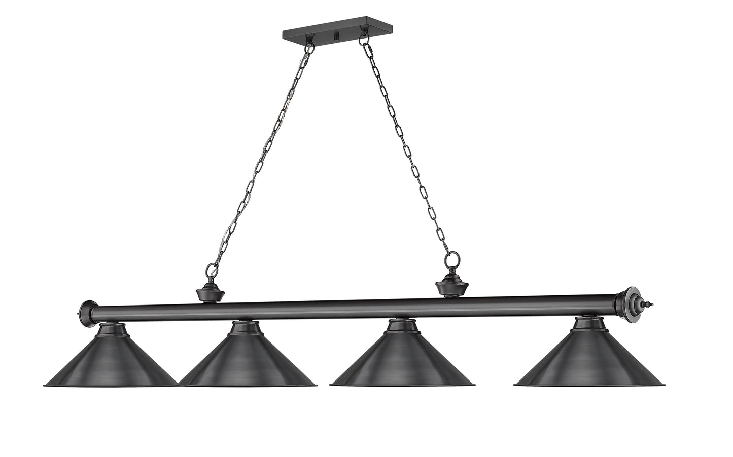 2306-4BP-BP15 - Cordon 4 Light 81" Billiard - Bronze Plate