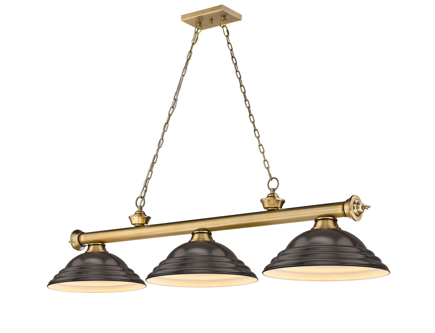 2306-3RB-SBRZ - Cordon 3 Light 58" Billiard - Rubbed Brass