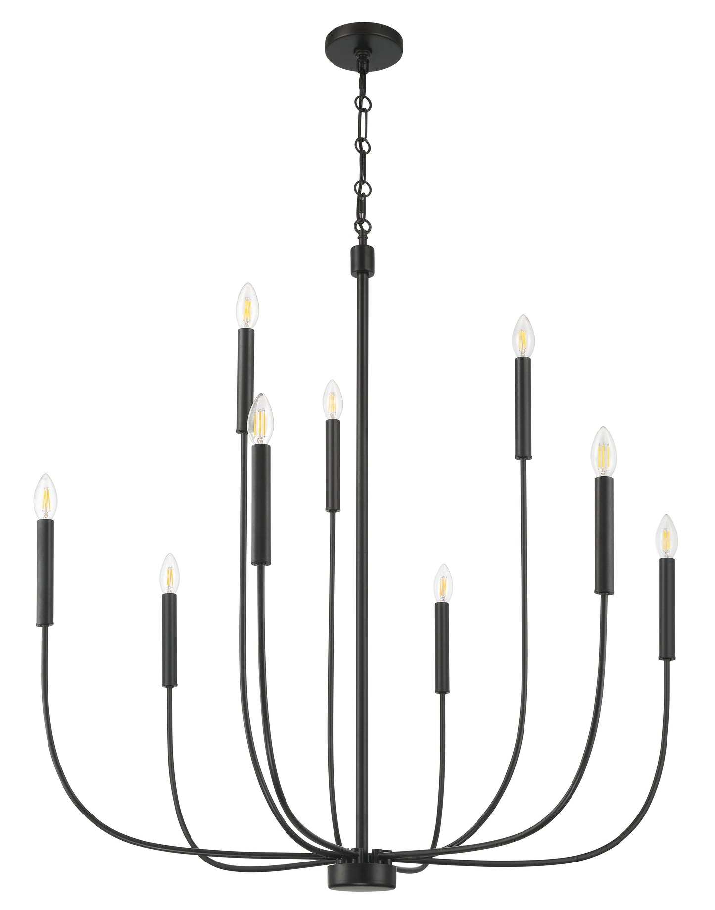 59829-FB - Traci 9 Light 37" Wide Chandelier - Flat Black